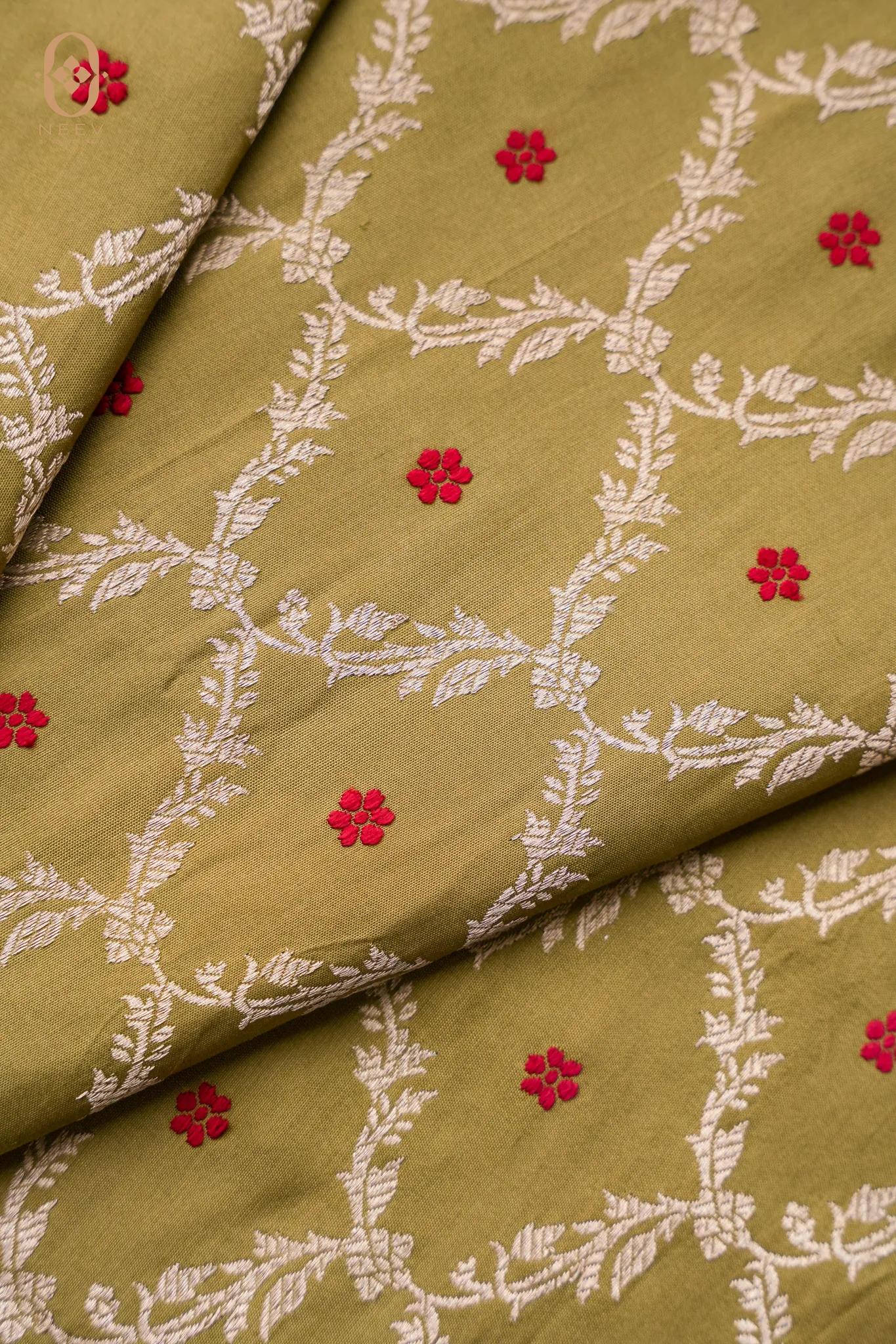 Katan Silk Khadwa Jaal Fabric