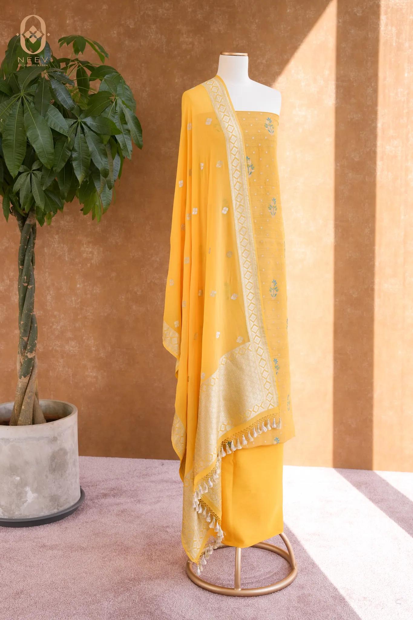 Munga Tassar Meenakari Suit Set