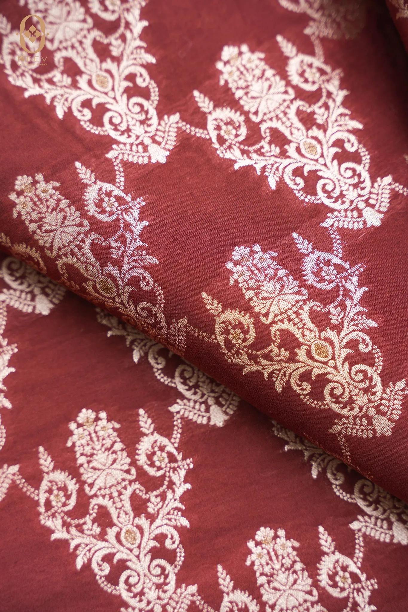 Mulberry Cotton Jaal Fabric