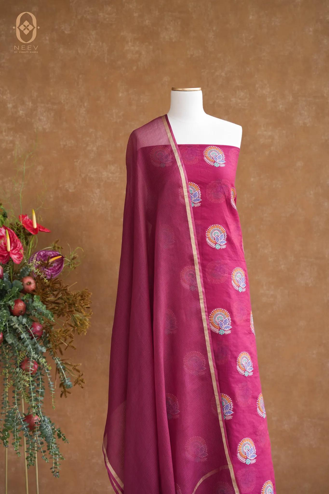 Chanderi Meenakari Suit Set