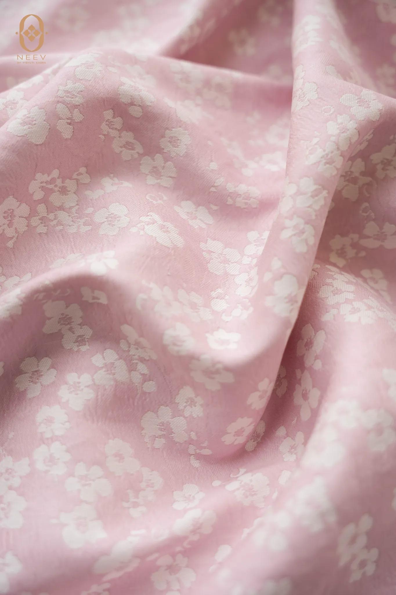 Cherry Blossom Silk Jacquard Fabric