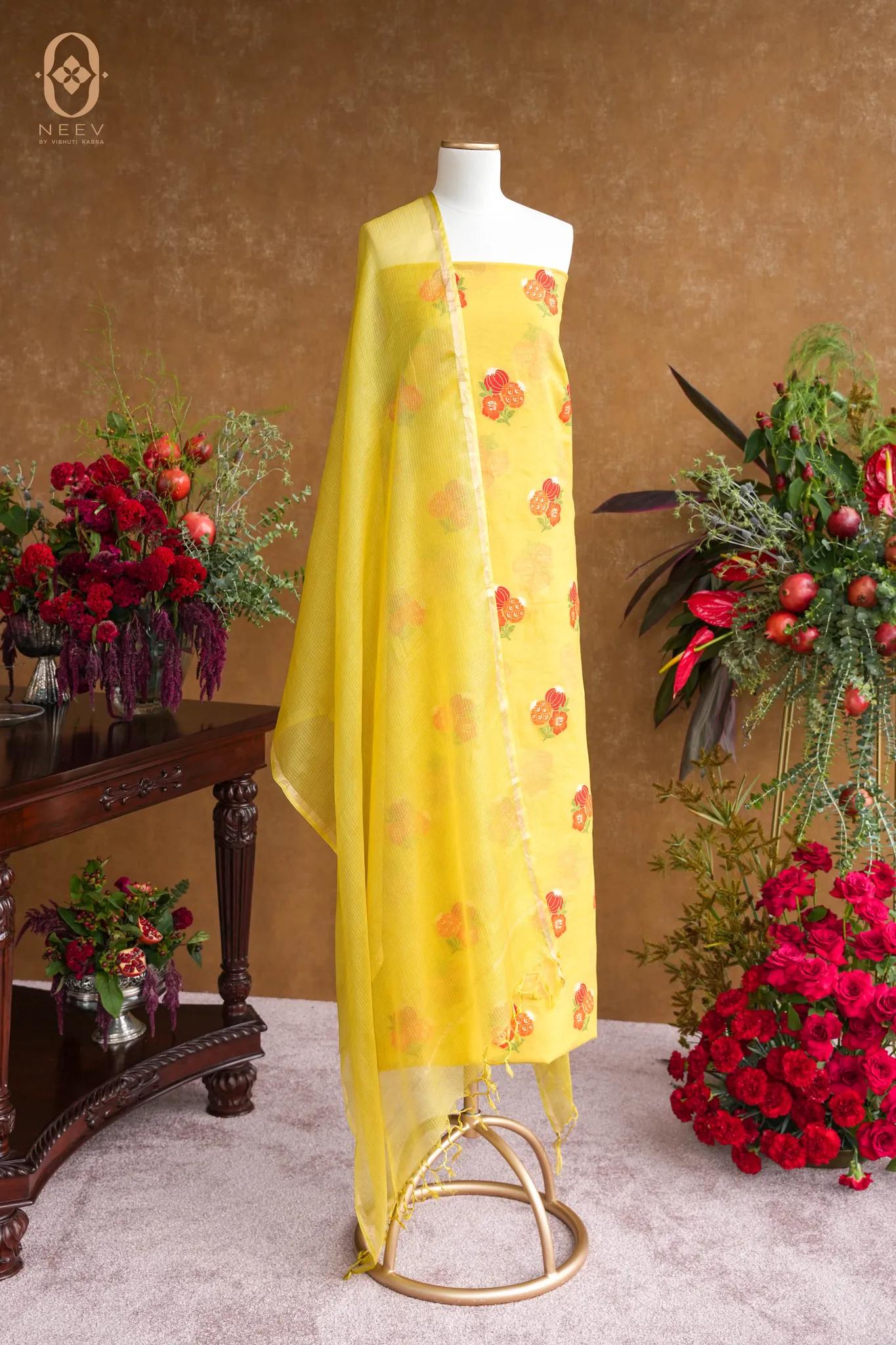 The Sacred Garden- Chanderi Cotton Anar Suit Set