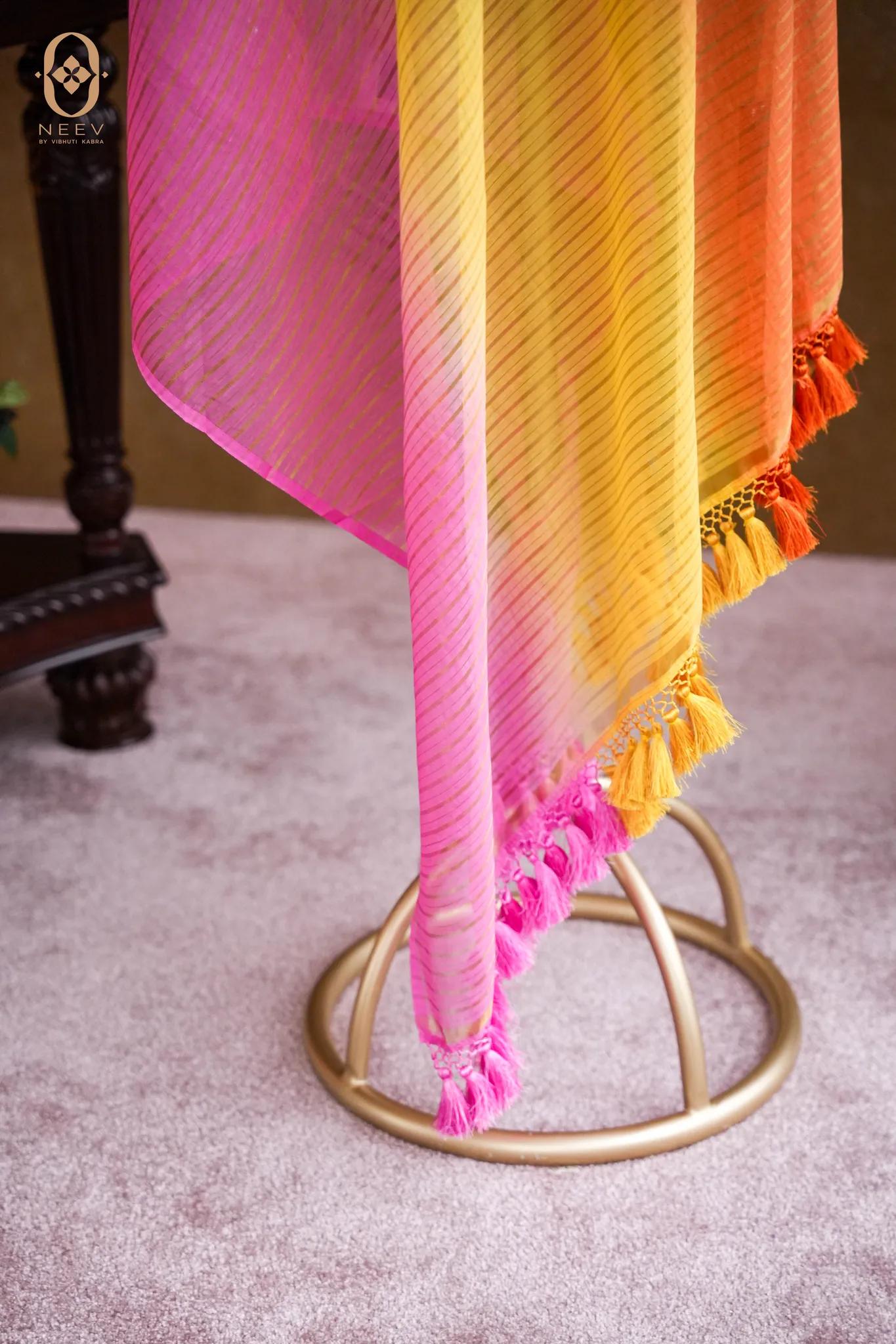 Chanderi Ombre Stripe Dupatta