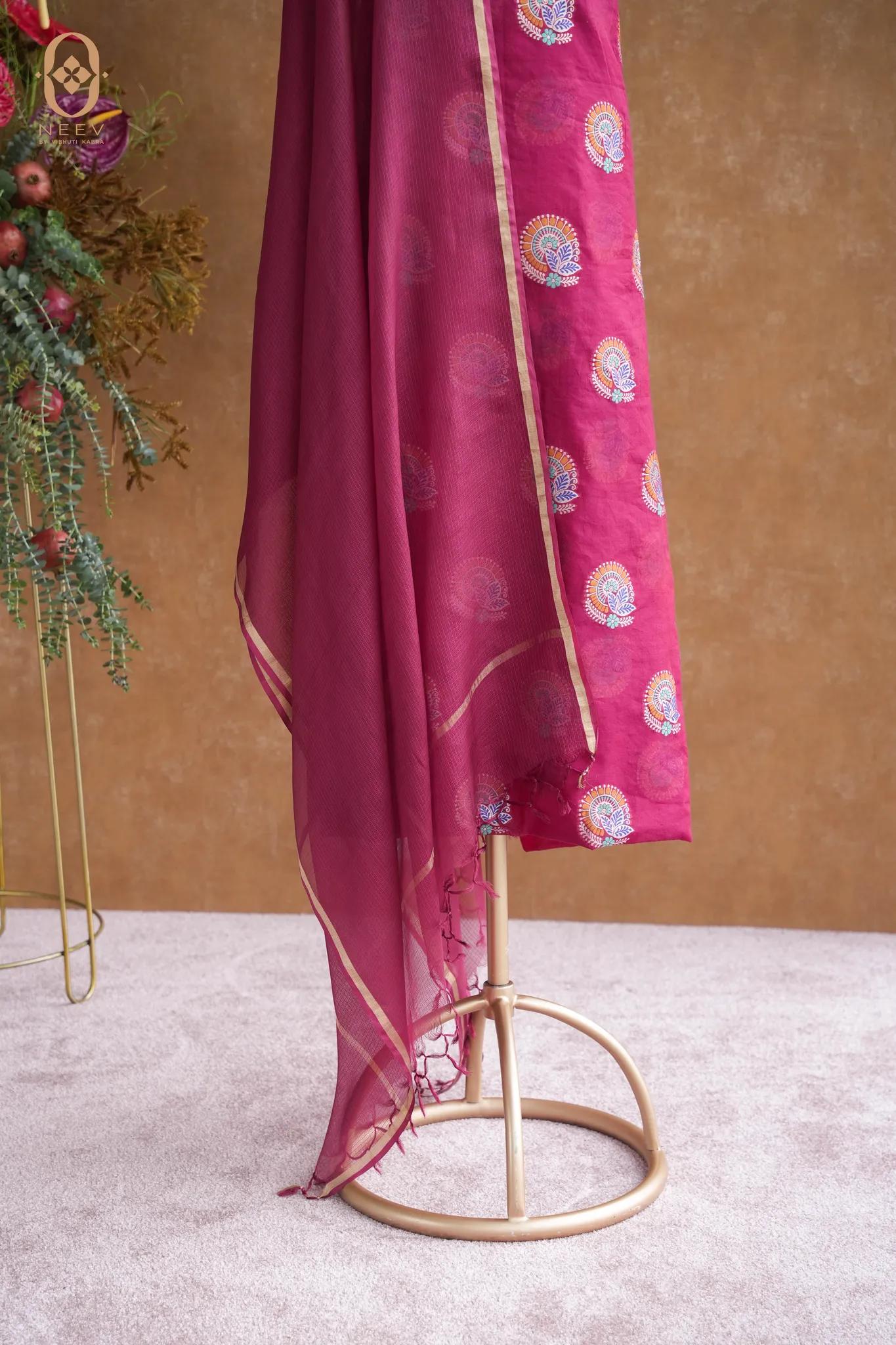 Chanderi Meenakari Suit Set