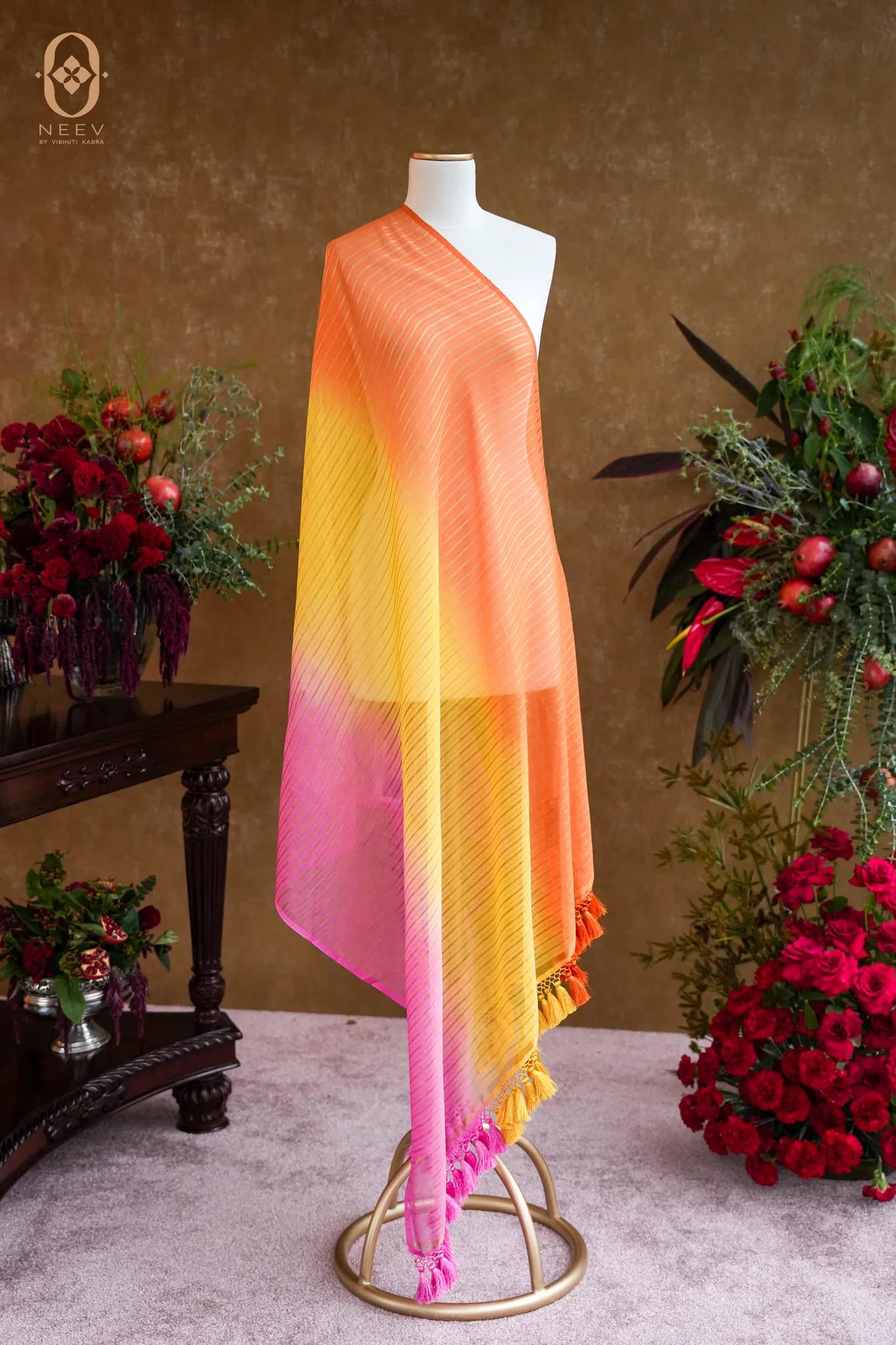 Chanderi Ombre Stripe Dupatta