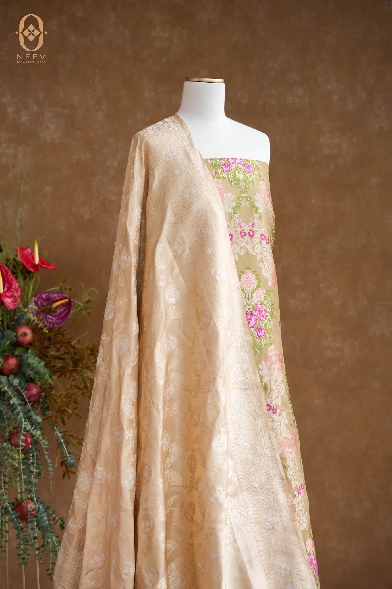 Katan Silk Jaal Suit Set