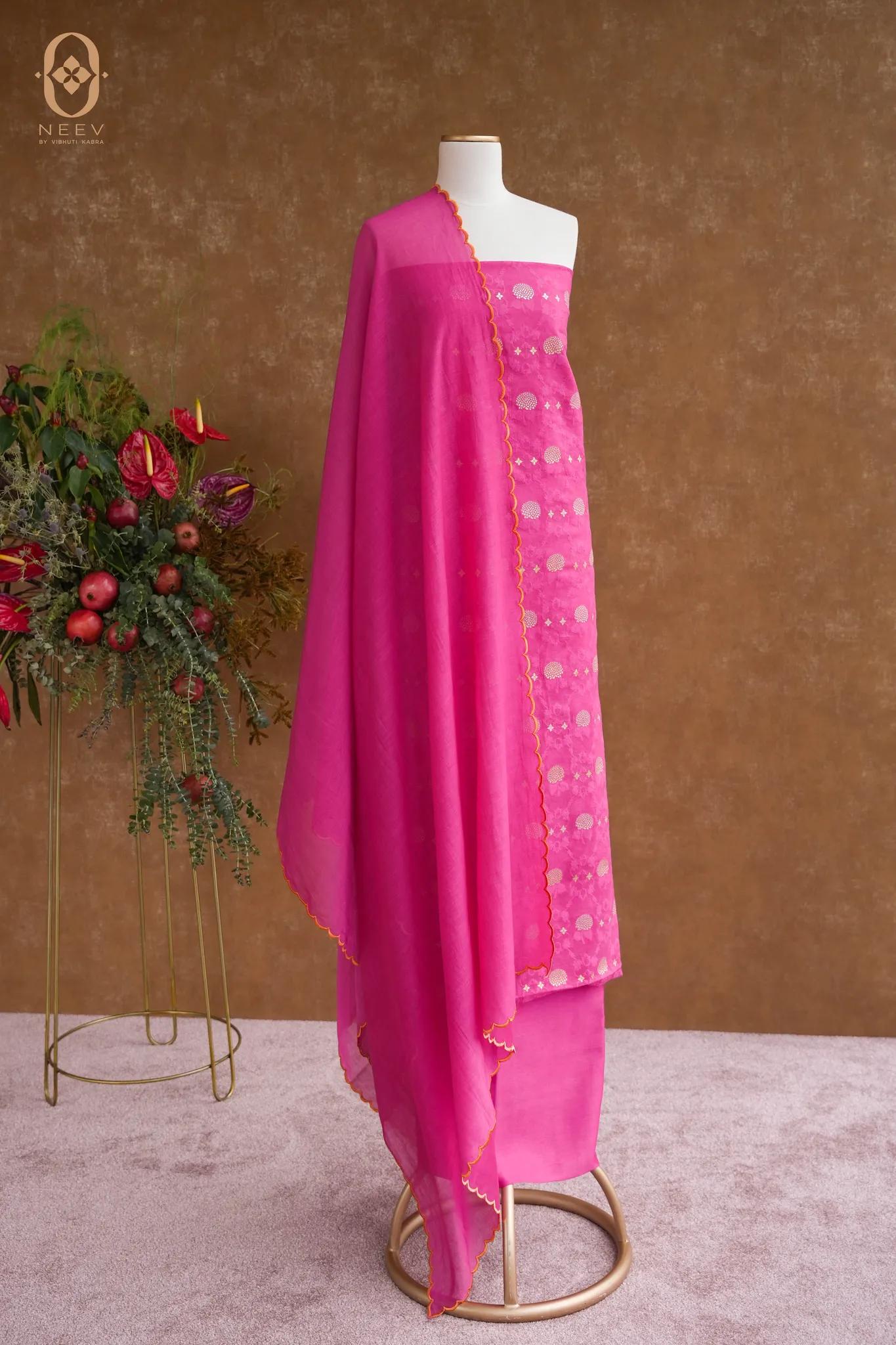 Chanderi Jacquard Suit Set