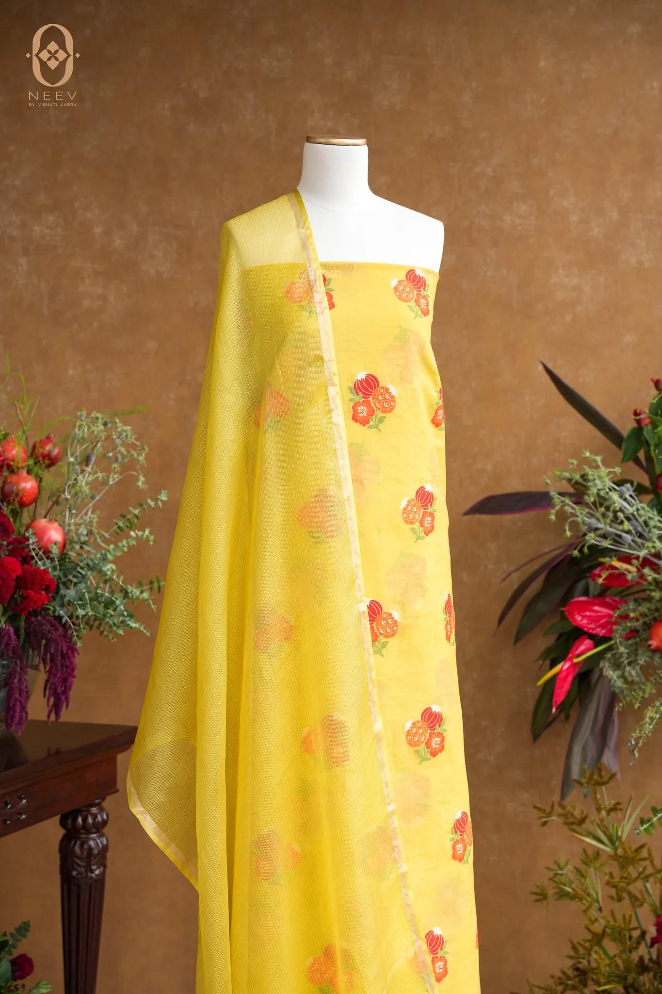 The Sacred Garden- Chanderi Cotton Anar Suit Set