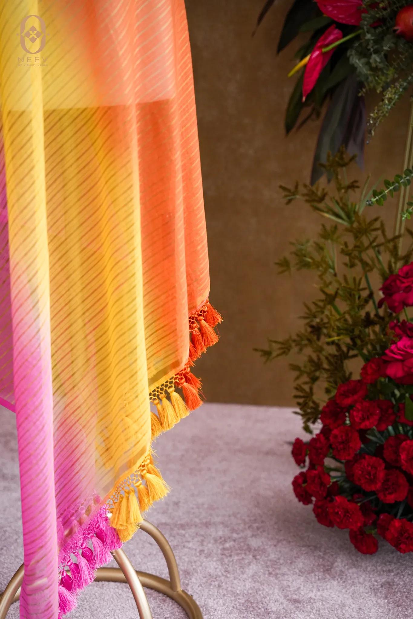 Chanderi Ombre Stripe Dupatta