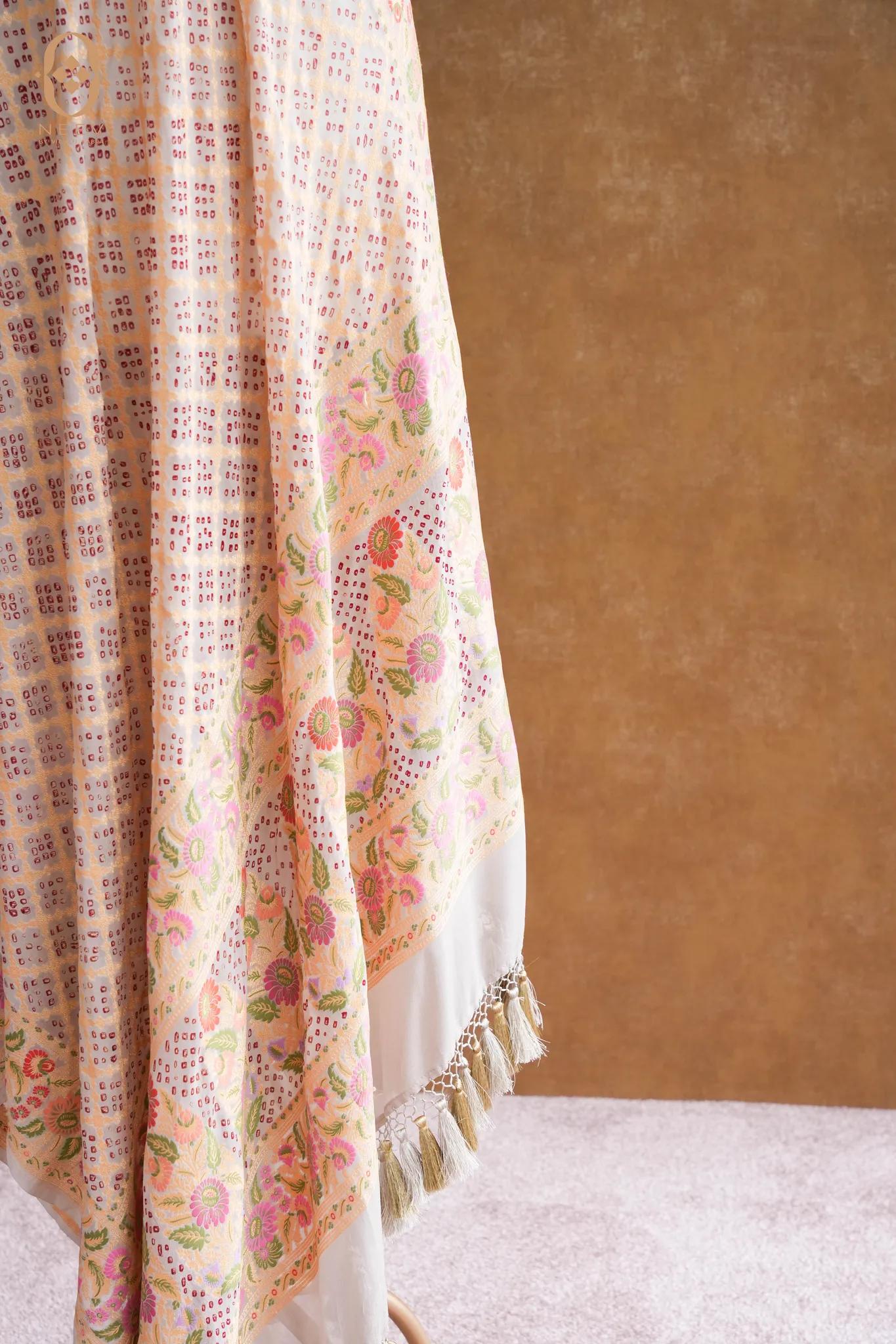 Georgette Bandhani Dupatta With Meenakari