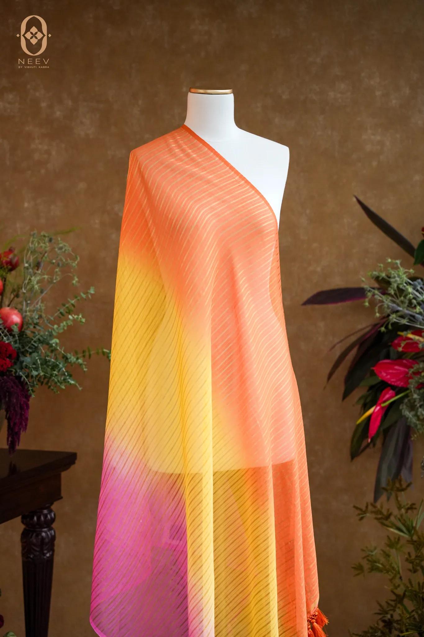 Chanderi Ombre Stripe Dupatta