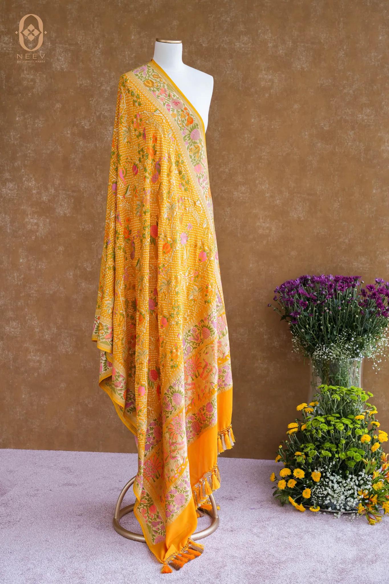 Georgette Meenakari Bandhani Dupatta