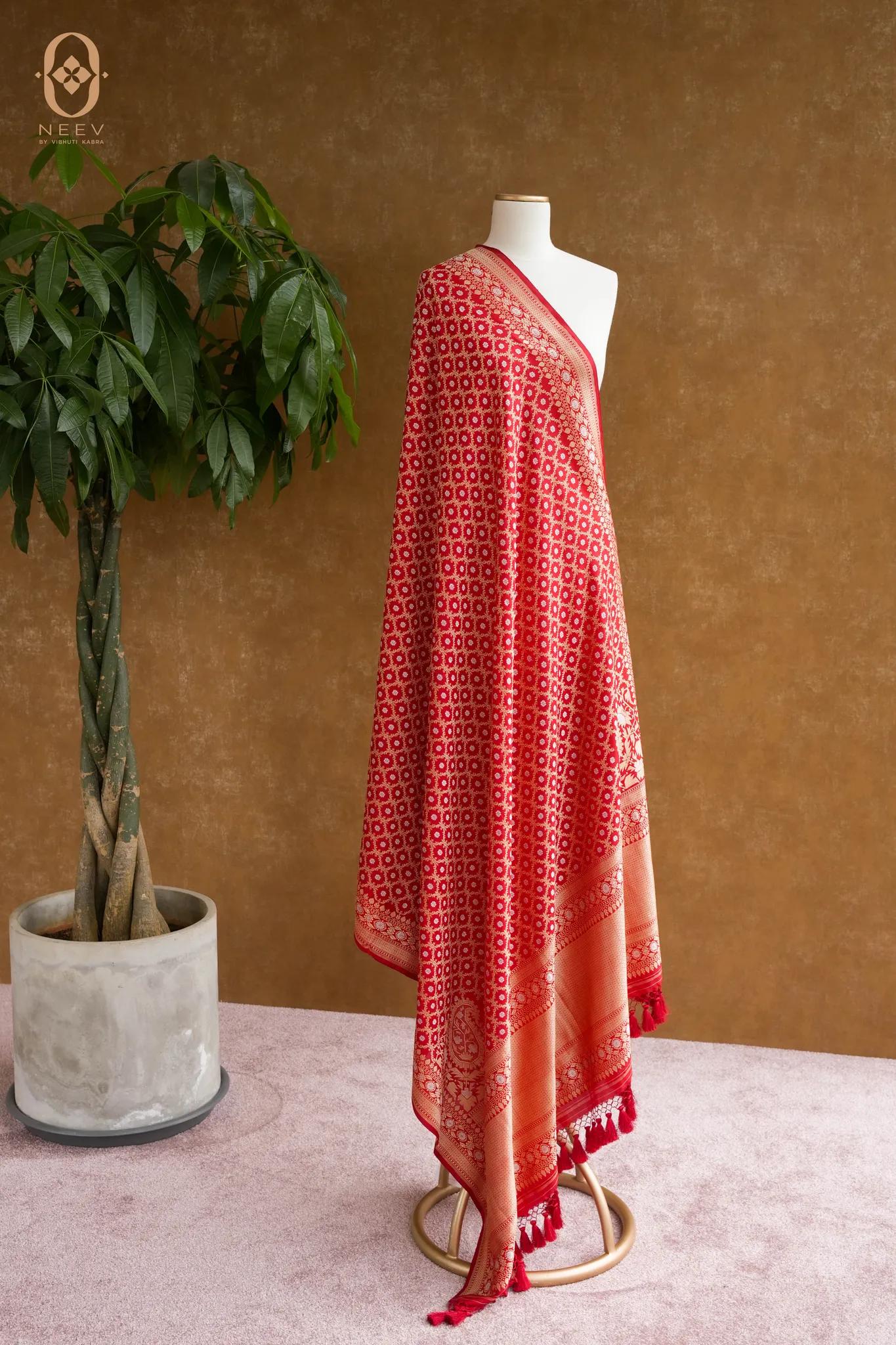 Real Zari Katan Silk Dupatta