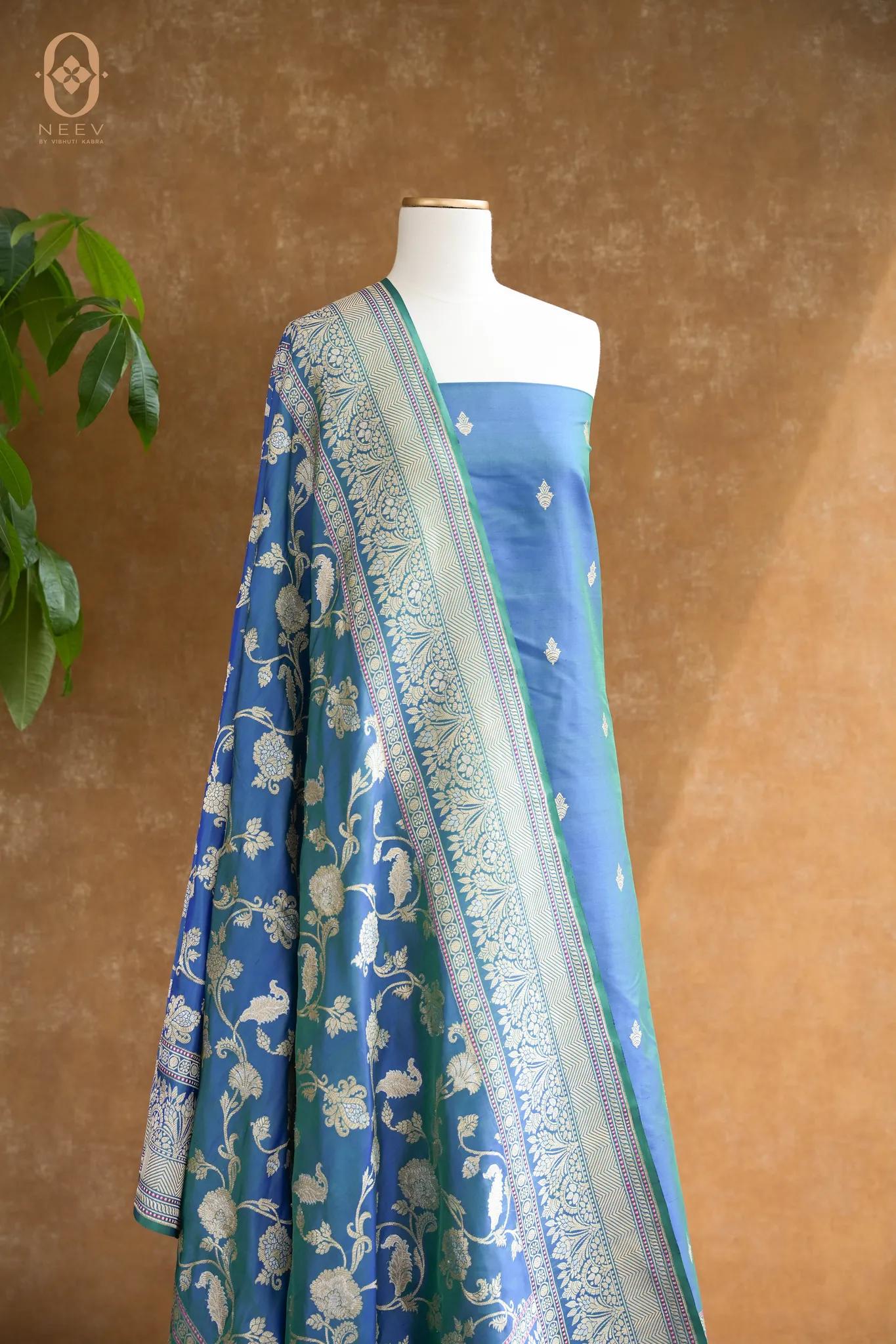 Dual Tone Katan Silk Suit Set