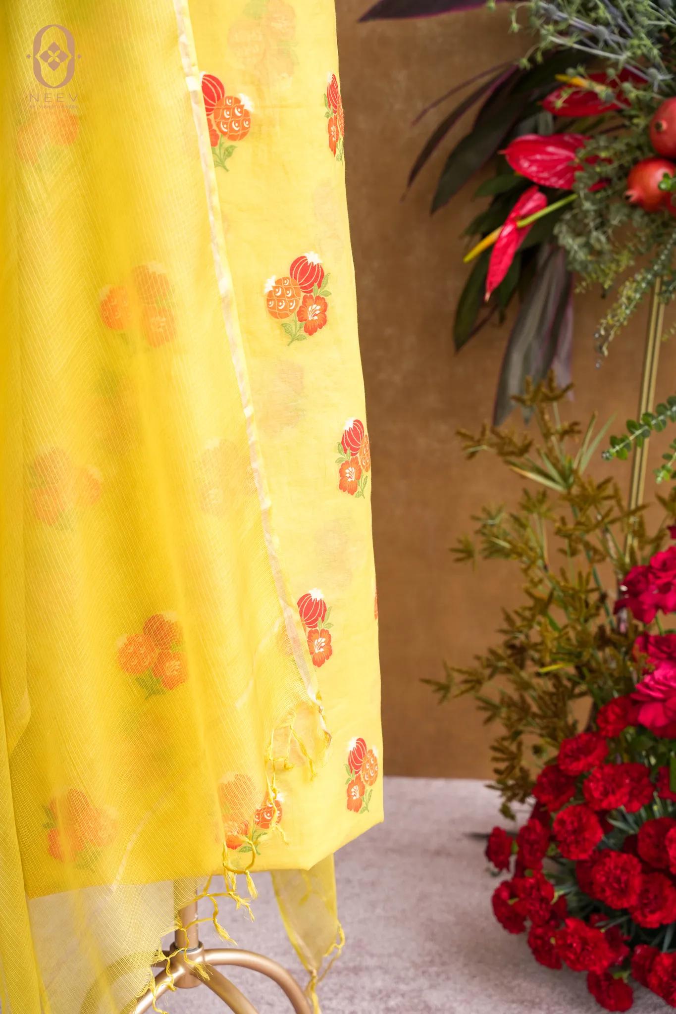 The Sacred Garden- Chanderi Cotton Anar Suit Set