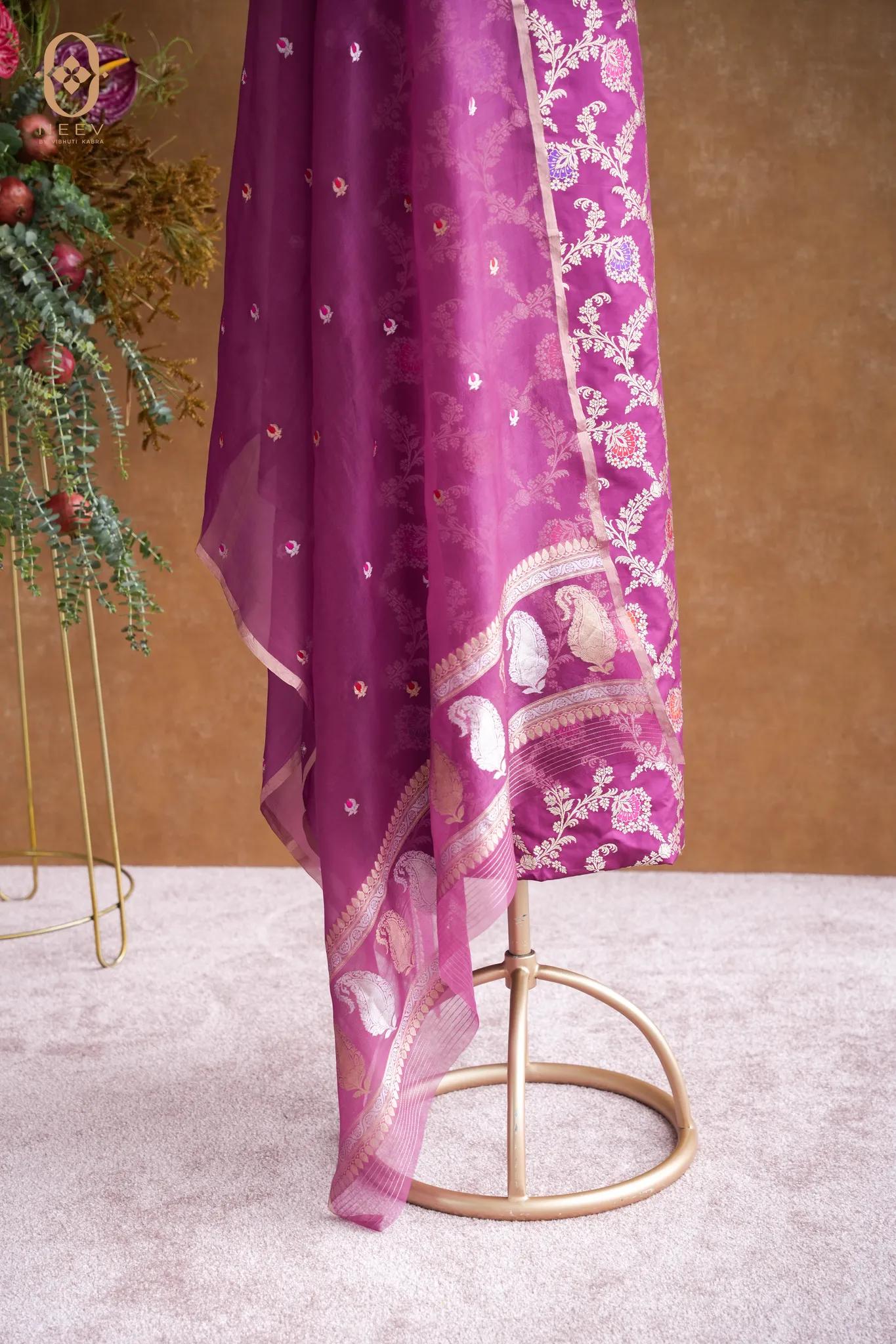 Katan Silk Jaal Suit Set