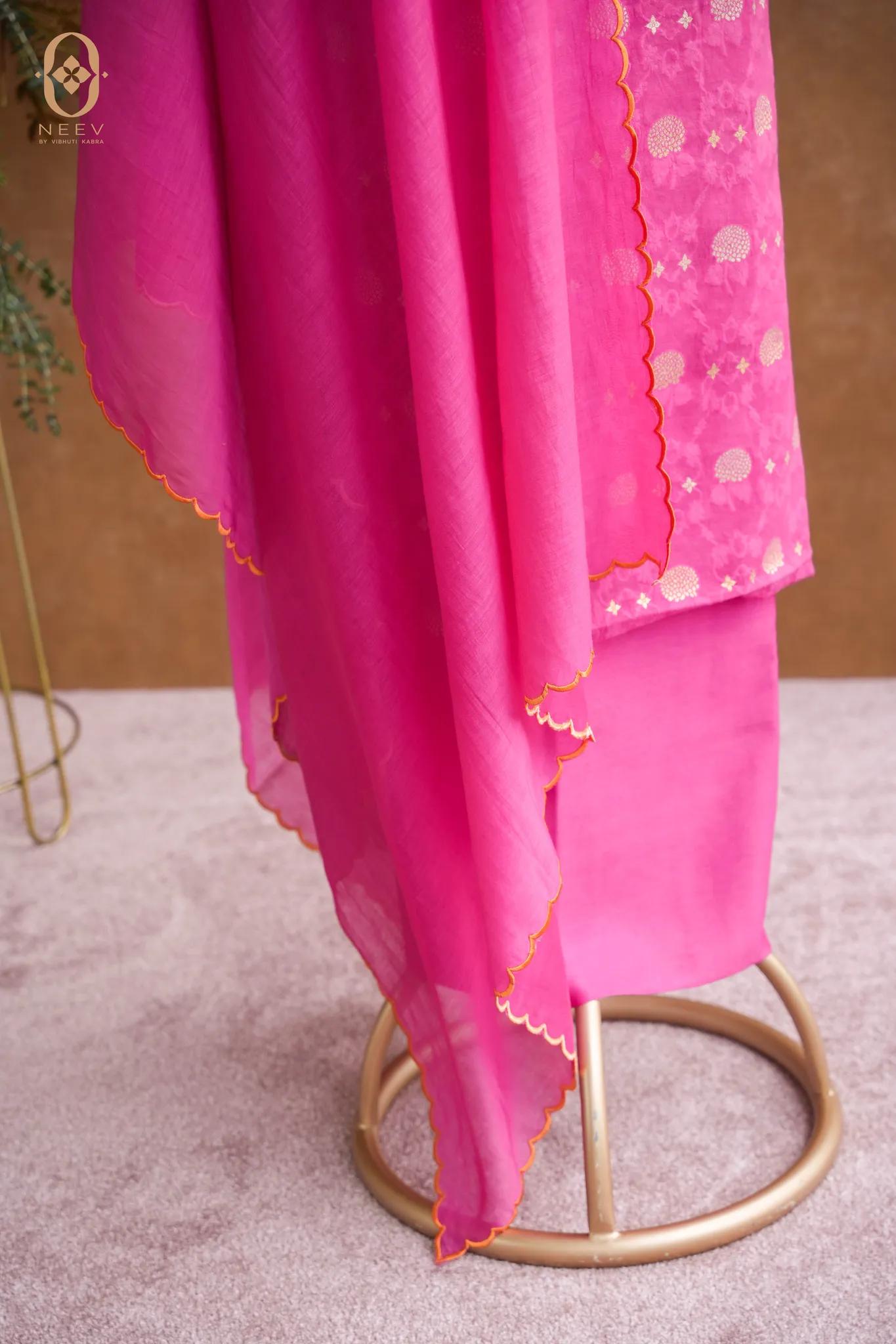 Chanderi Jacquard Suit Set