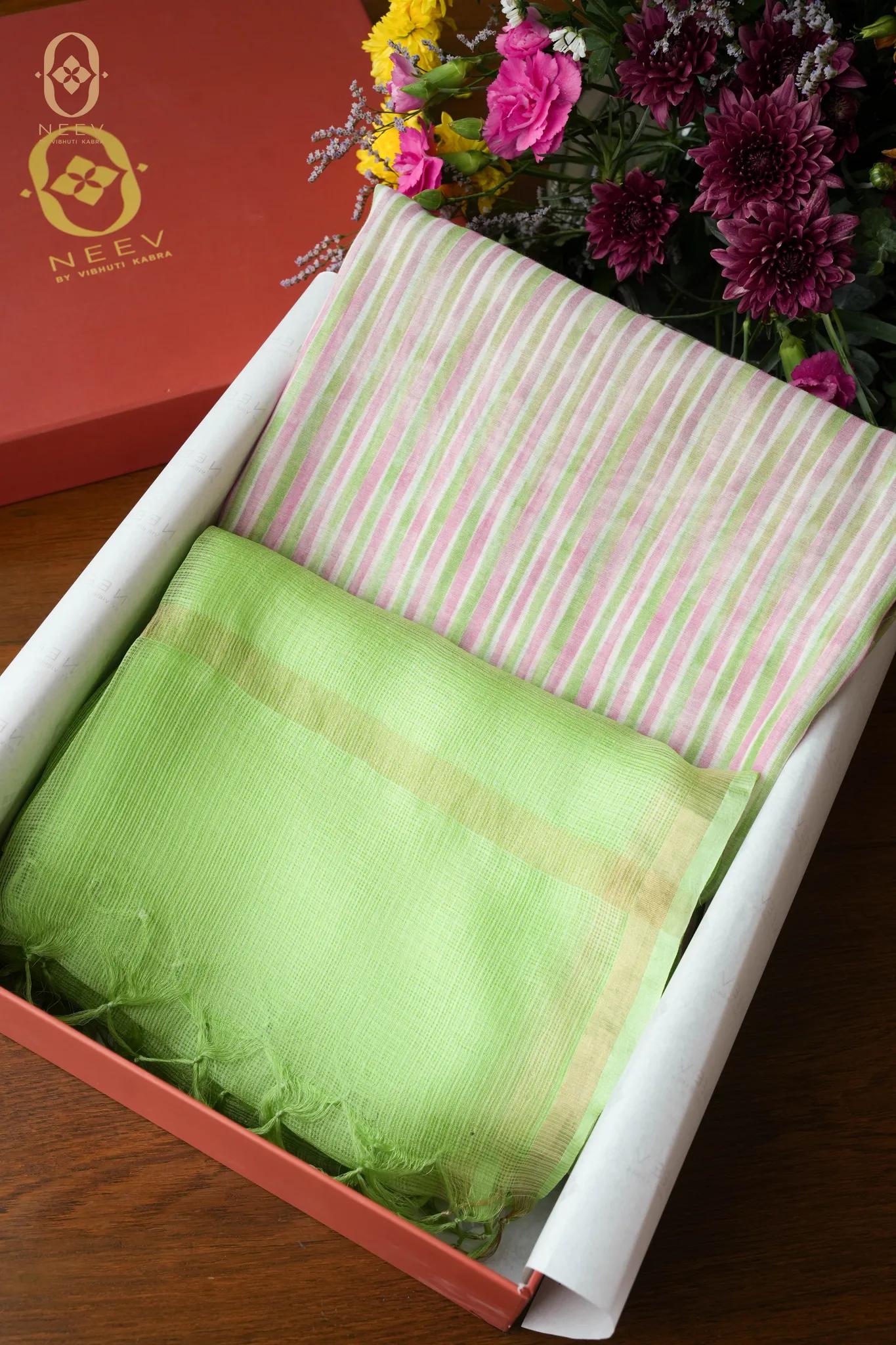 Printed Chanderi Suit Set