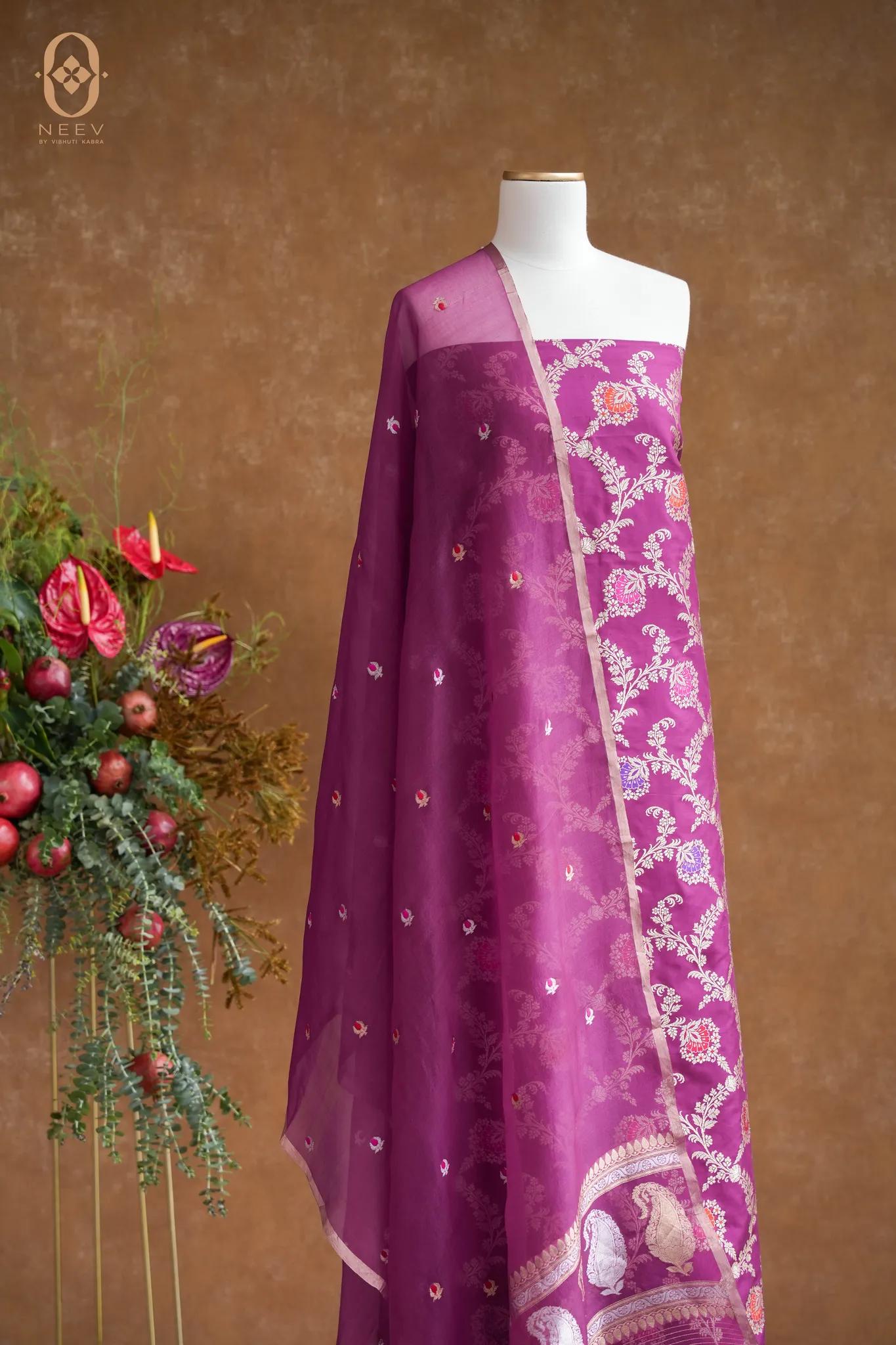 Katan Silk Jaal Suit Set