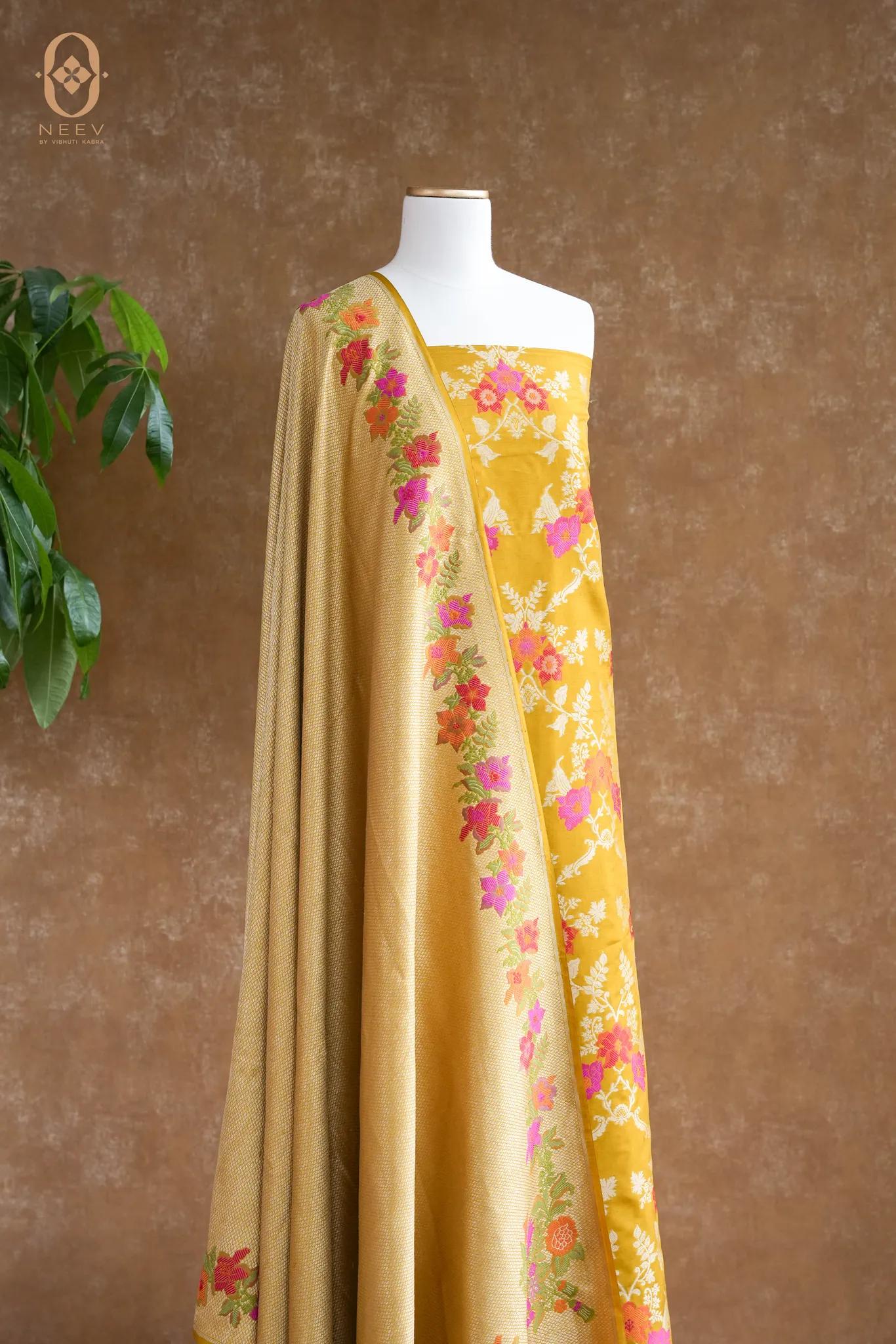 Premium Katan Silk Jaal Suit Set
