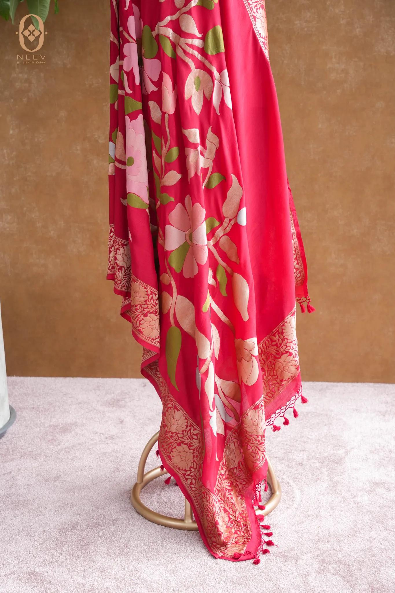 Georgette Multi Meenakari Dupatta