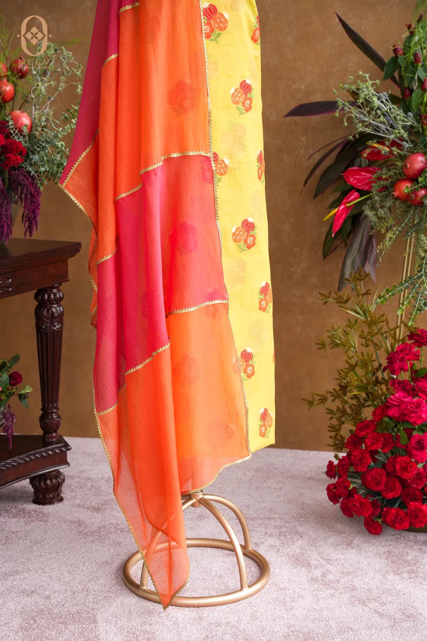 The Sacred Garden- Chanderi Cotton Anar Suit Set