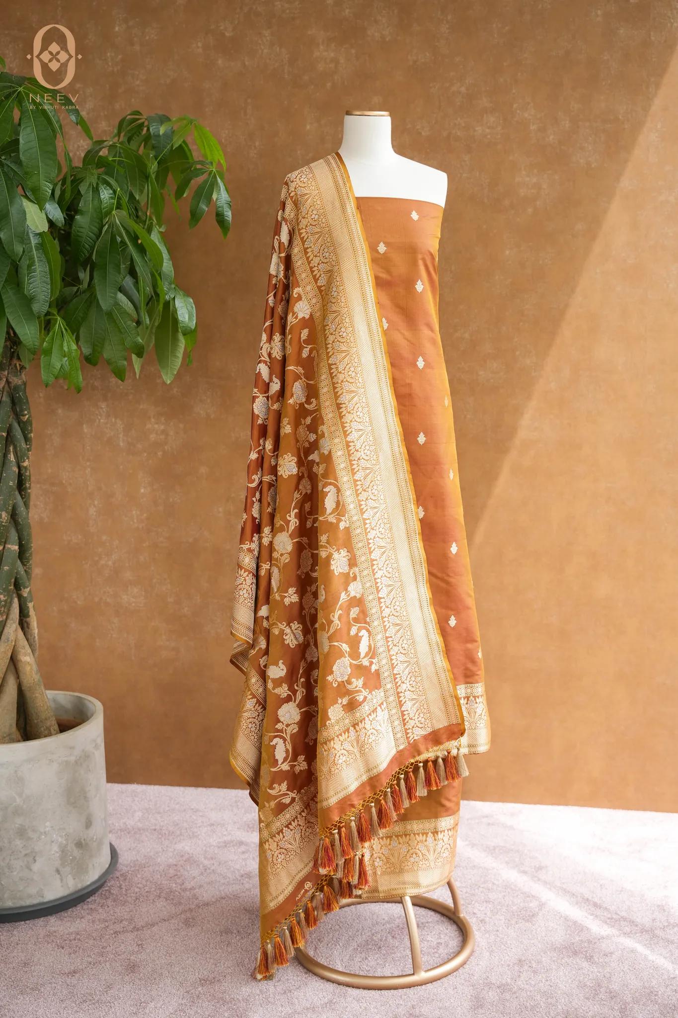 Dual Tone Katan Silk Suit Set