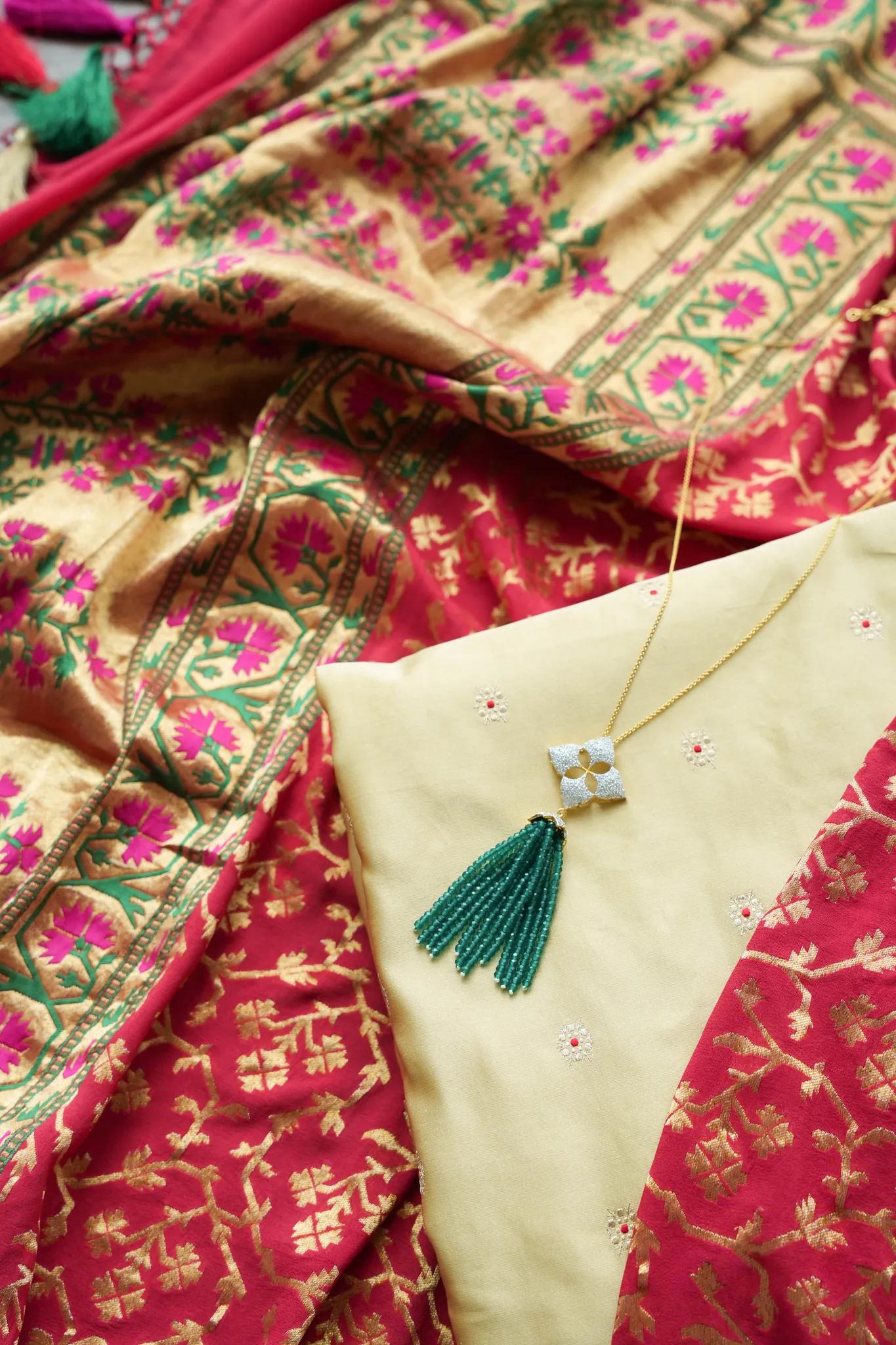 Georgette Paithani Dupatta Edit