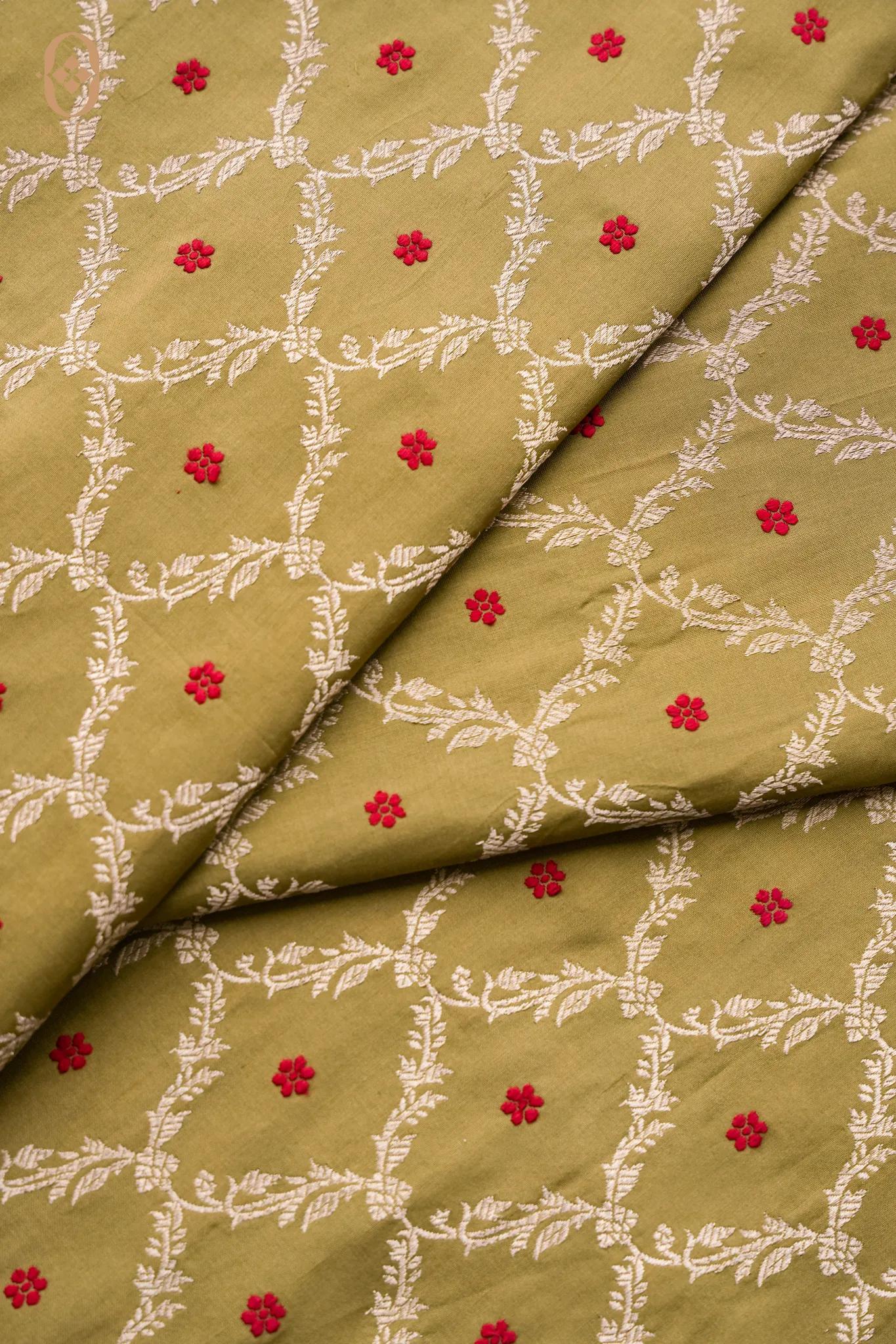 Katan Silk Khadwa Jaal Fabric