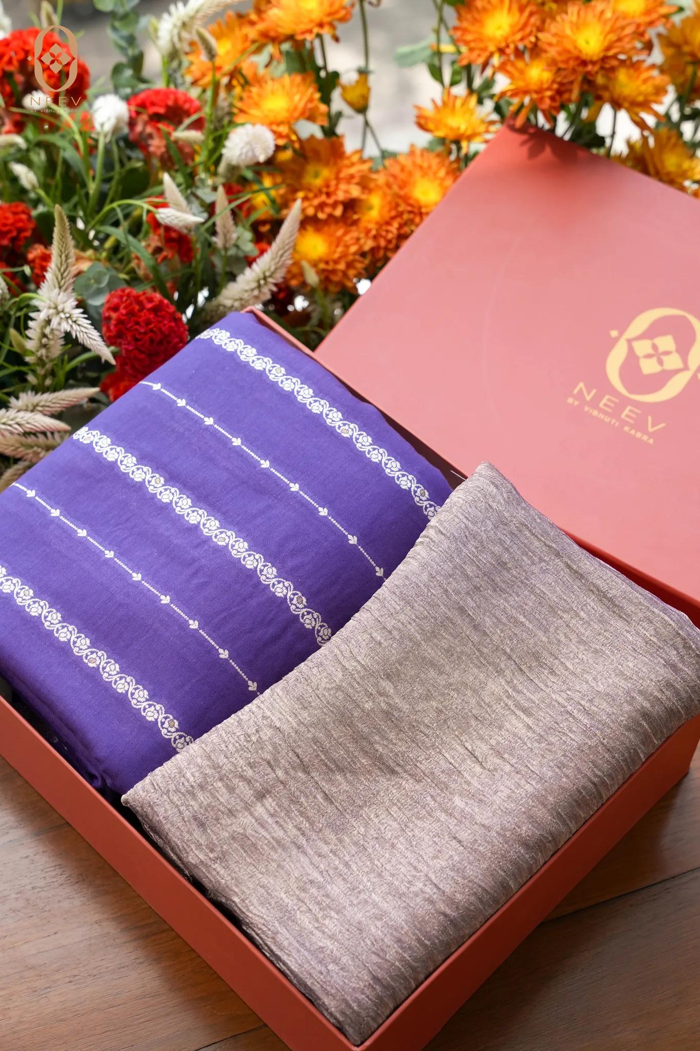 Mulberry And Tissue Silk Suit Set