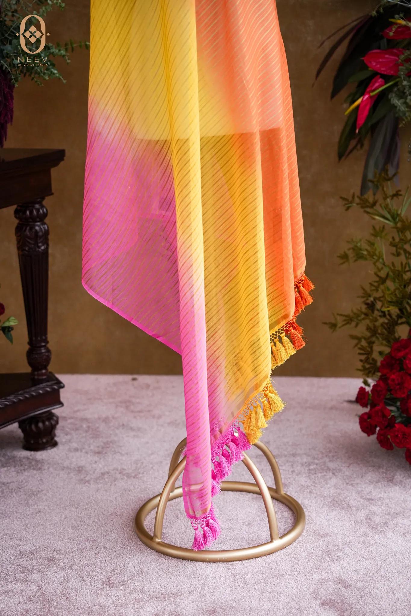 Chanderi Ombre Stripe Dupatta