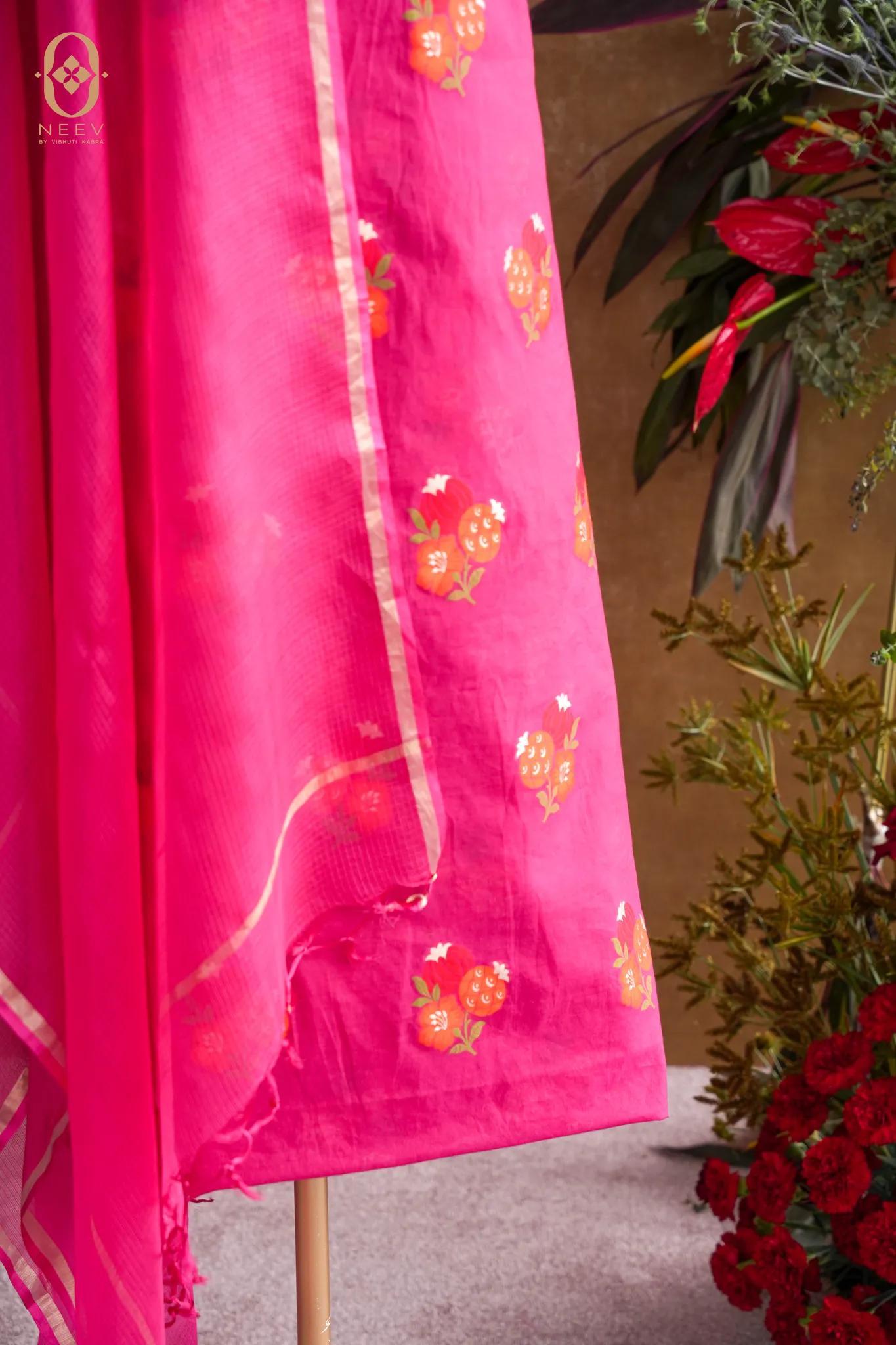 The Sacred Garden- Chanderi Cotton Anar Suit Set