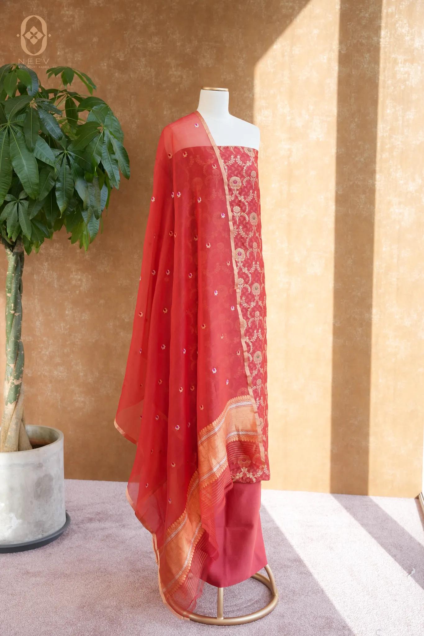 Chinia Silk Meenakari Suit Set