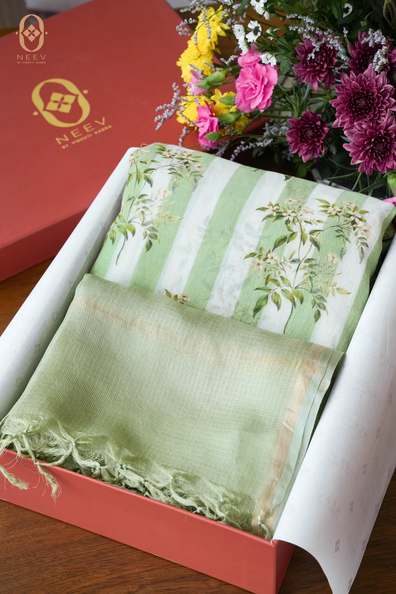 Printed Chanderi Suit Set