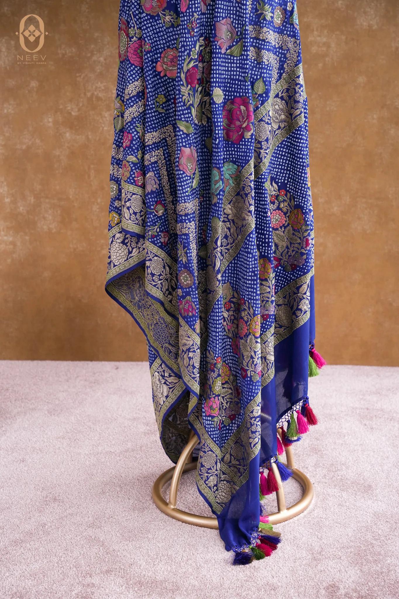 Georgette Meenakari Bandhani Dupatta