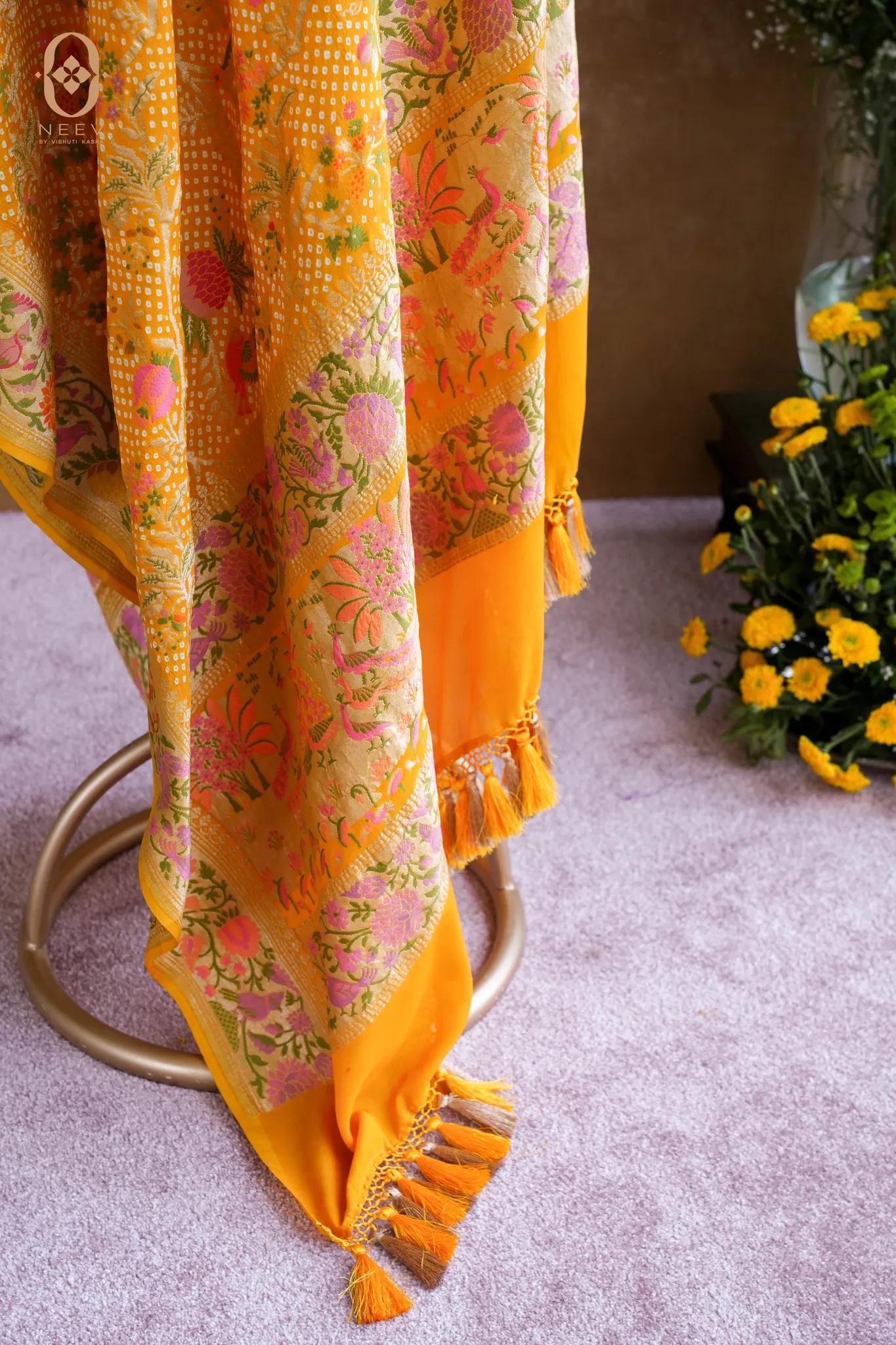 Georgette Meenakari Bandhani Dupatta
