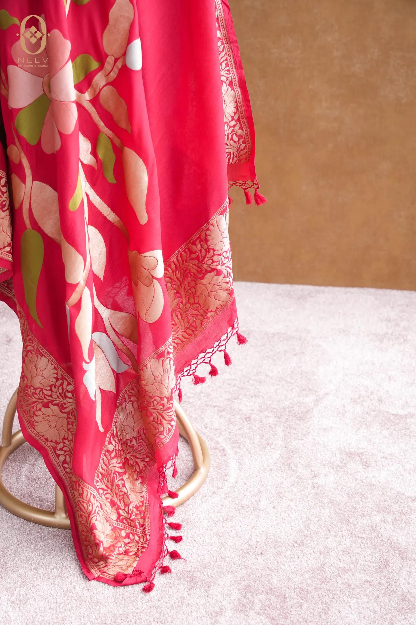 Georgette Multi Meenakari Dupatta