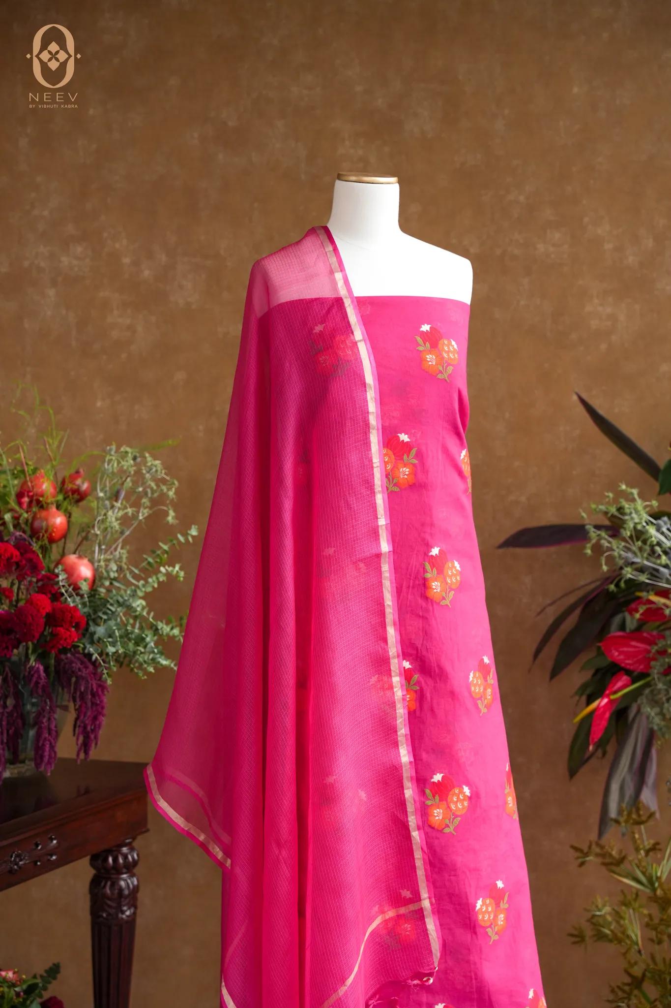 The Sacred Garden- Chanderi Cotton Anar Suit Set