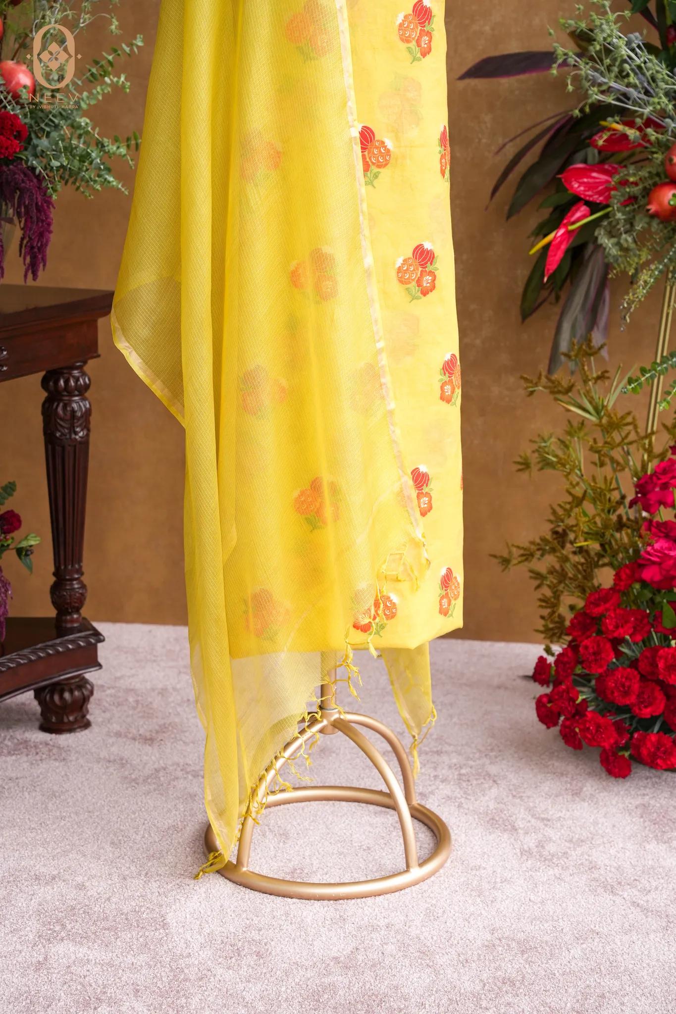 The Sacred Garden- Chanderi Cotton Anar Suit Set