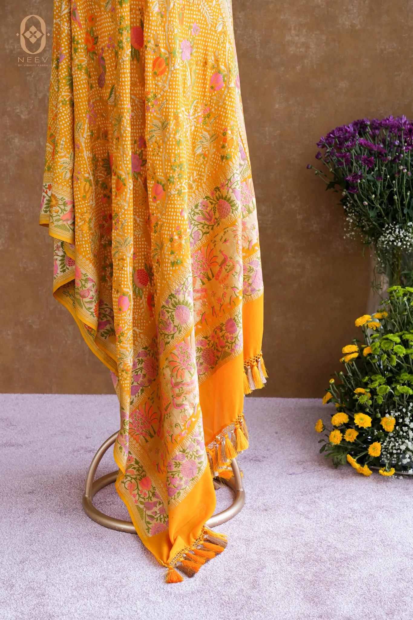 Georgette Meenakari Bandhani Dupatta