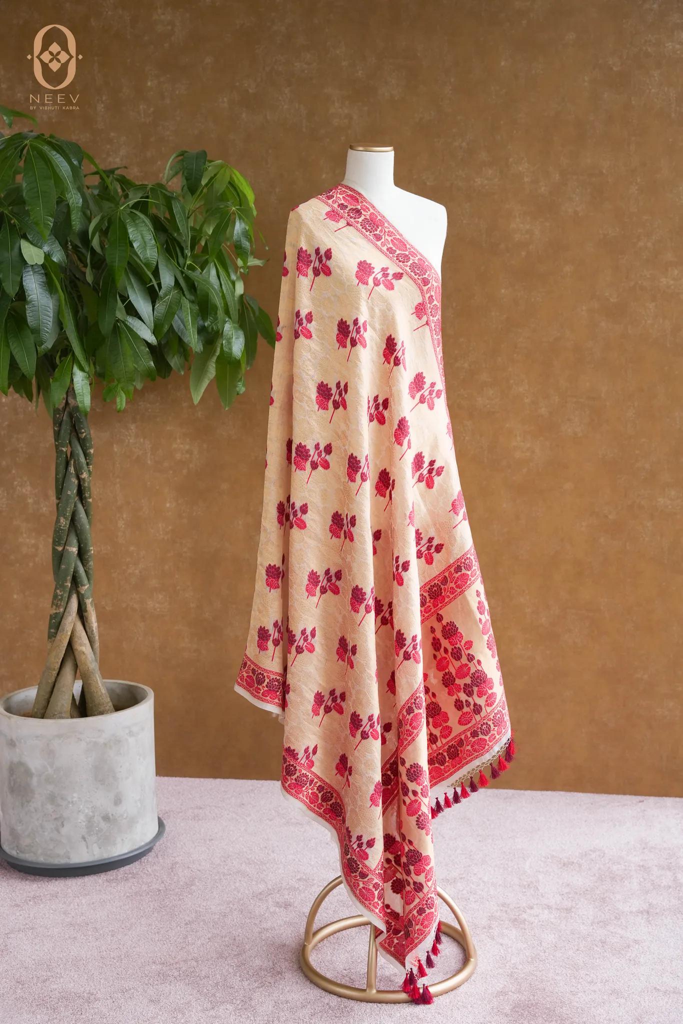 Kora Silk Multi Meenakari Dupatta