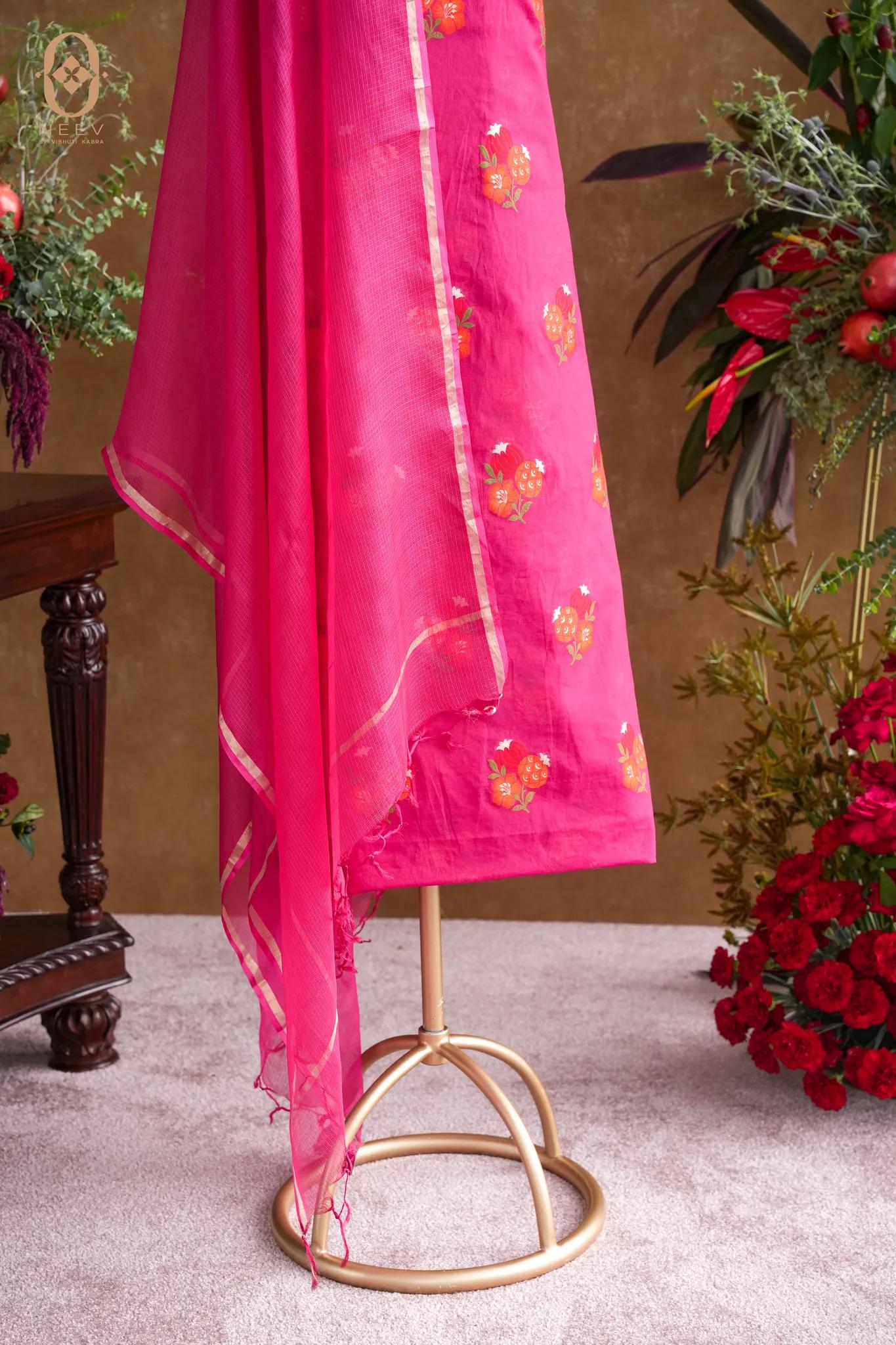 The Sacred Garden- Chanderi Cotton Anar Suit Set