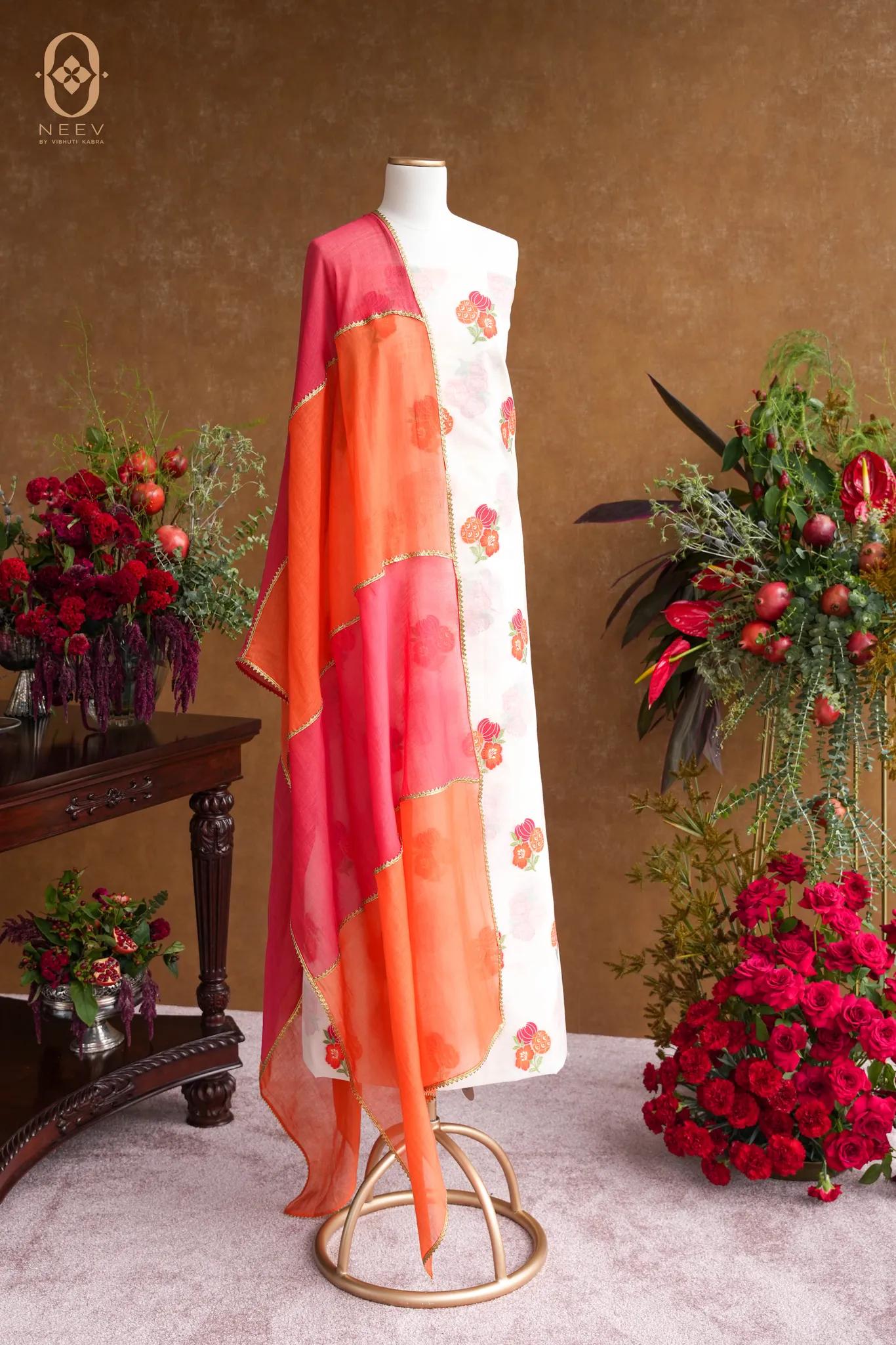 The Sacred Garden- Chanderi Cotton Anar Suit Set