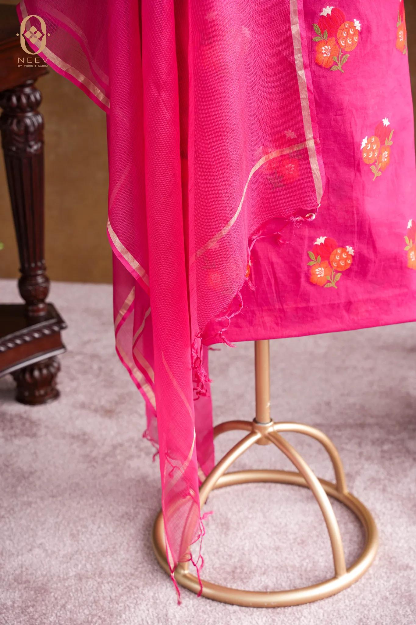 The Sacred Garden- Chanderi Cotton Anar Suit Set