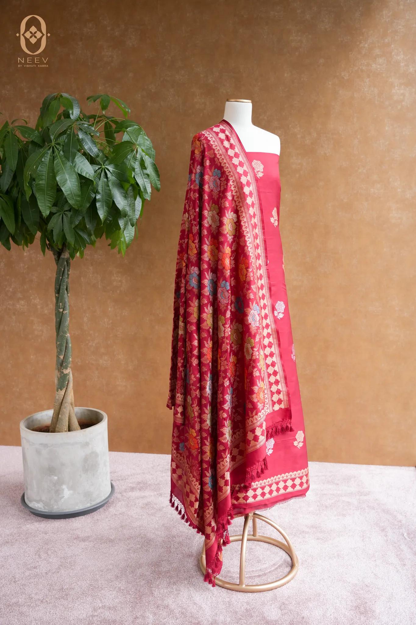 Ek Tara Katan Silk Multi Meena Suit Set