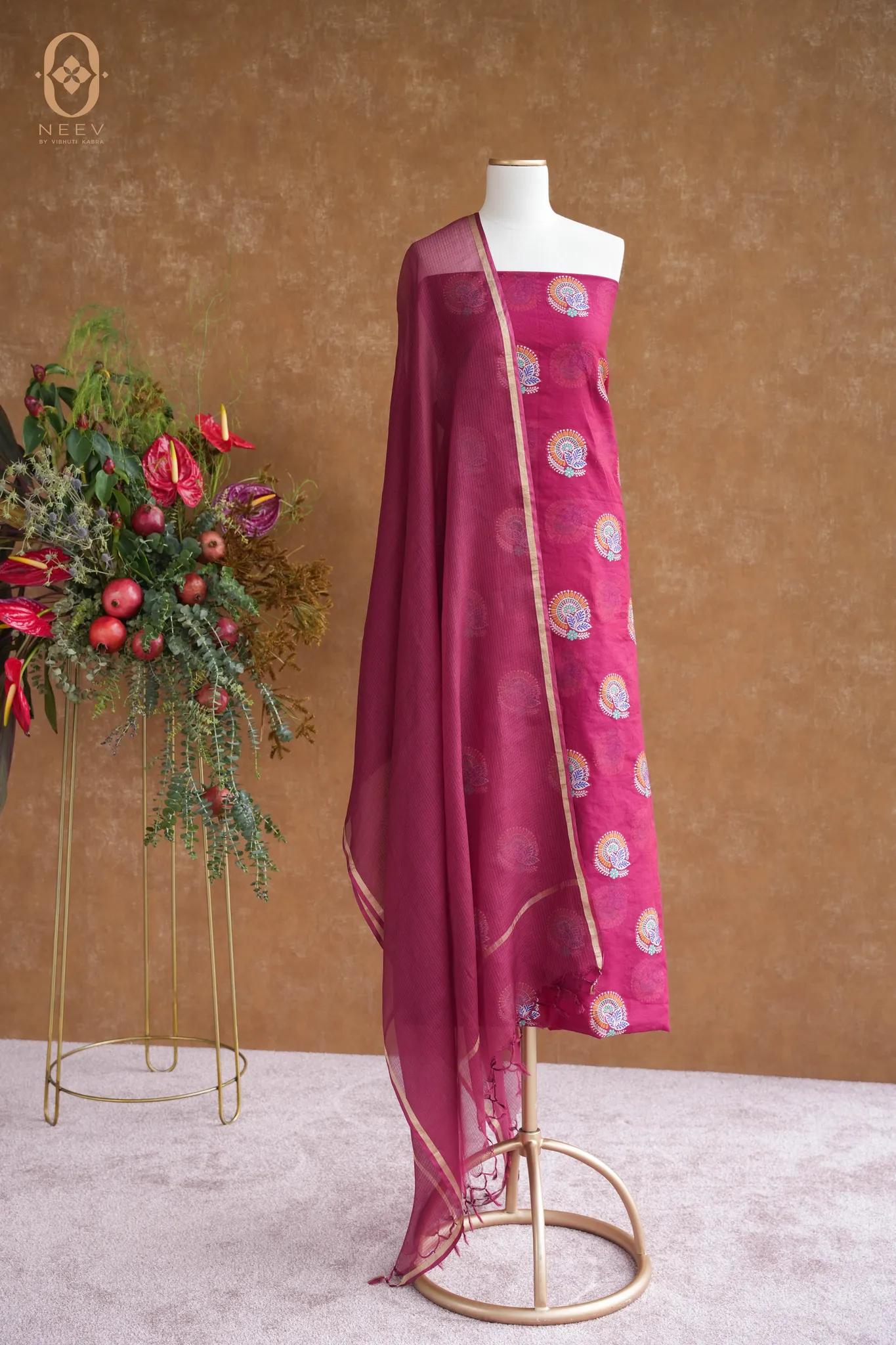 Chanderi Meenakari Suit Set