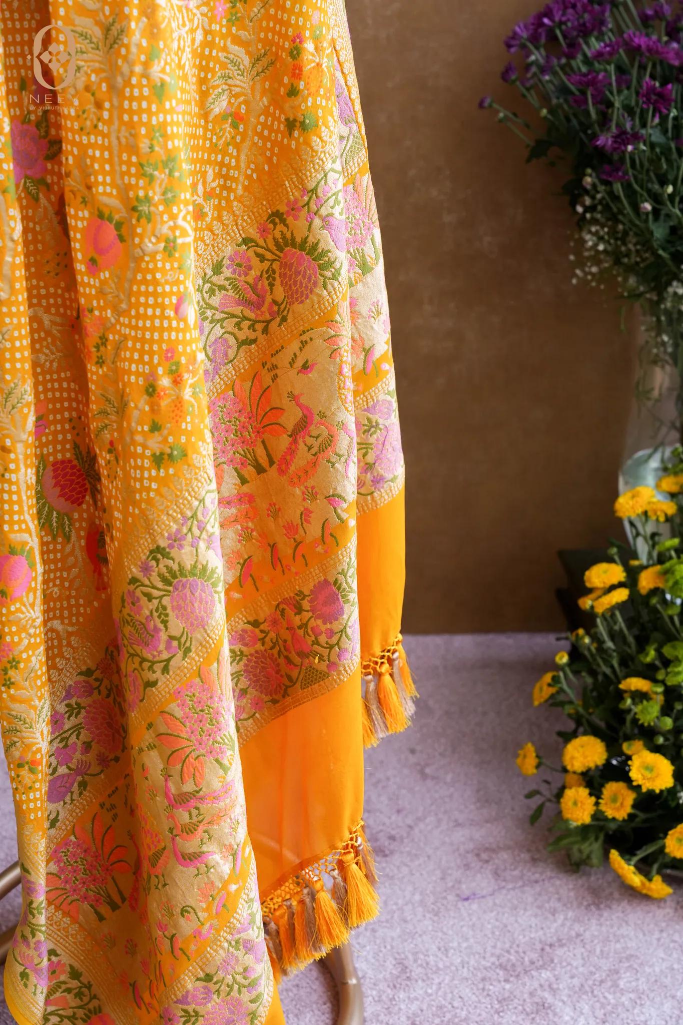 Georgette Meenakari Bandhani Dupatta