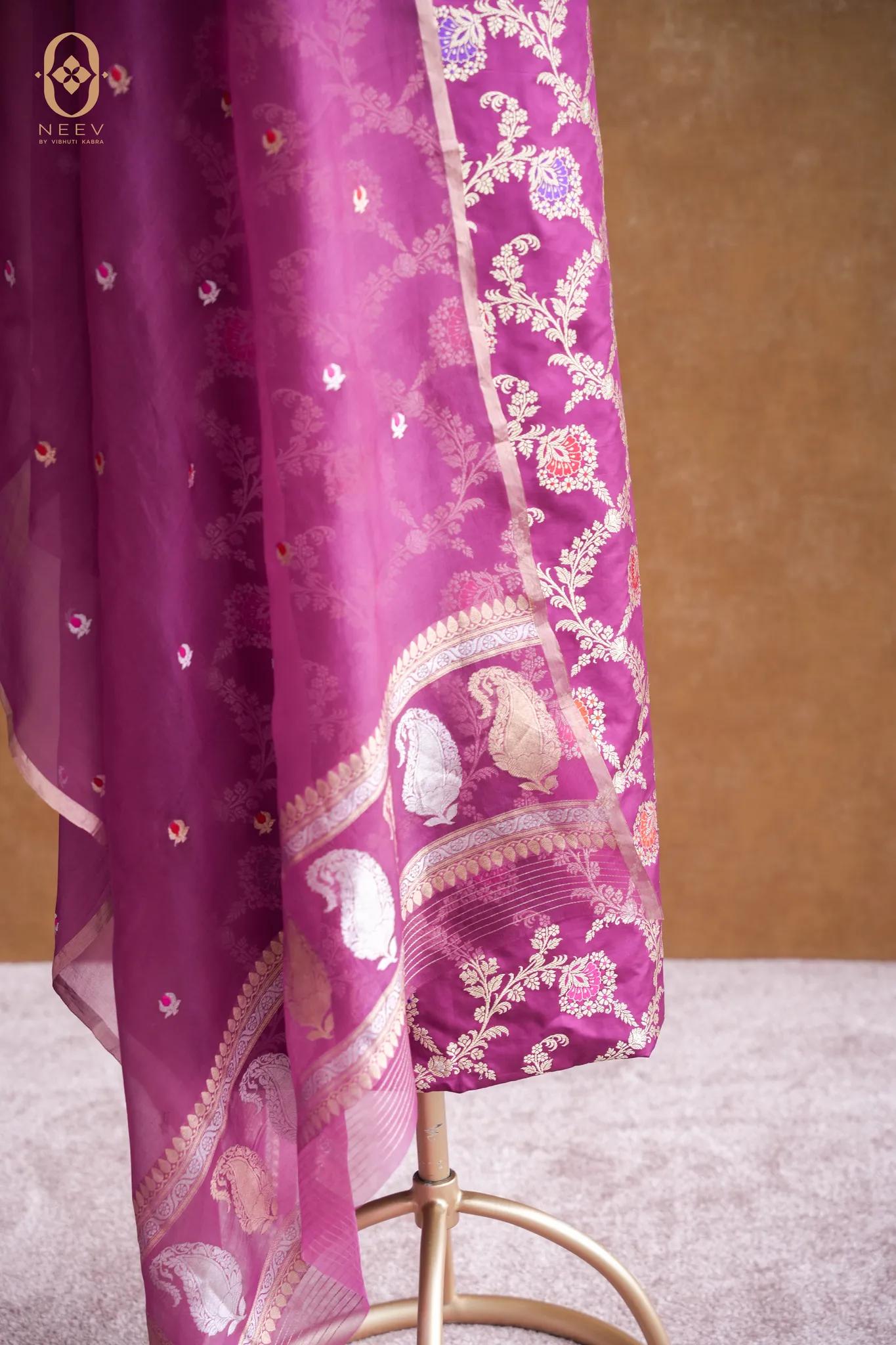 Katan Silk Jaal Suit Set