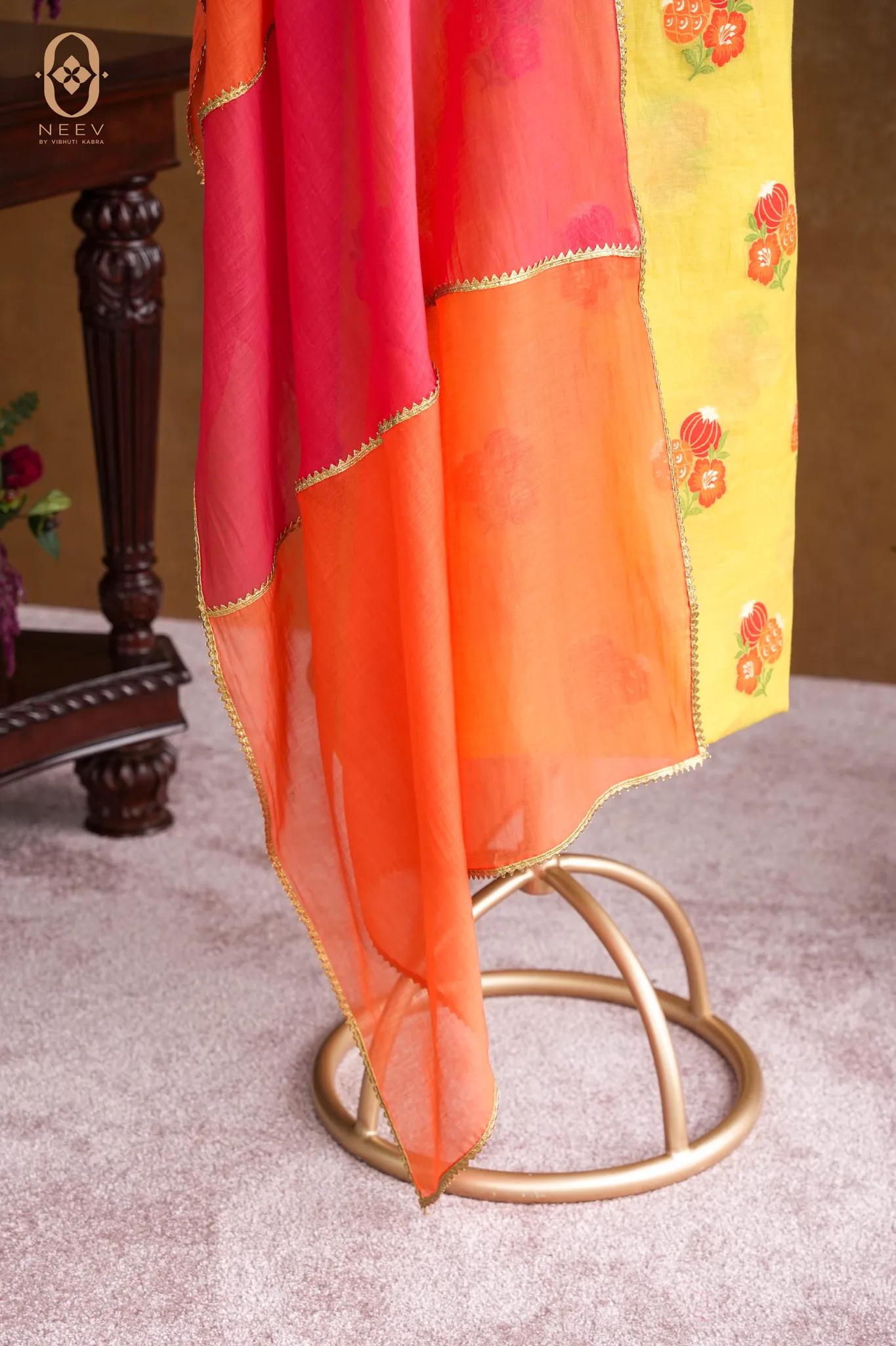 The Sacred Garden- Chanderi Cotton Anar Suit Set
