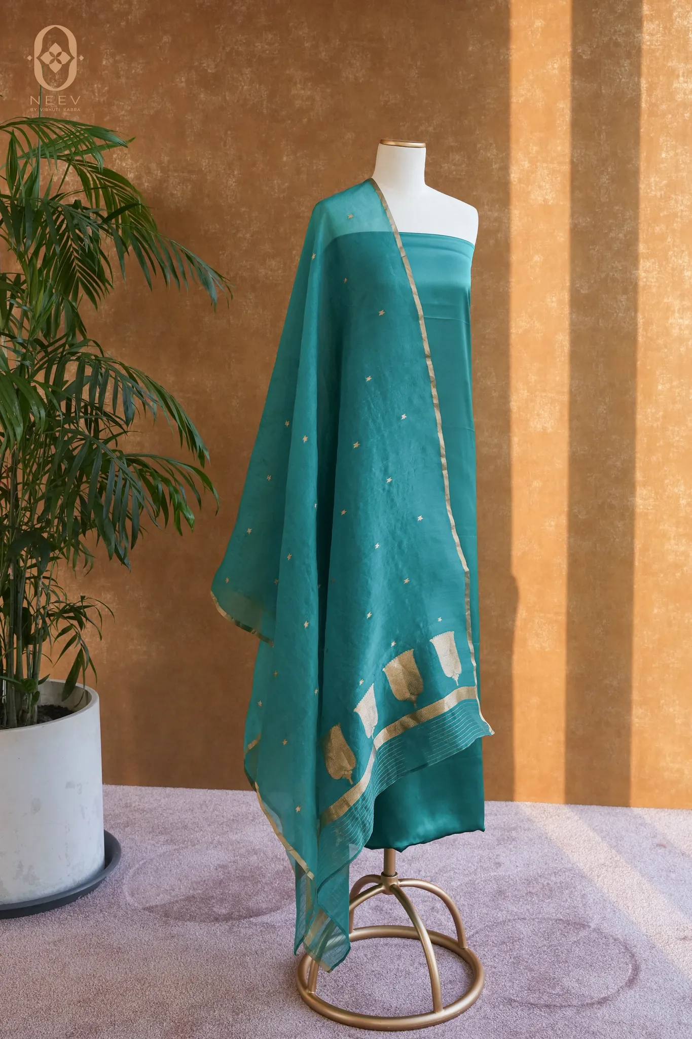 Fire Fly Pine Green Satin Suit Set